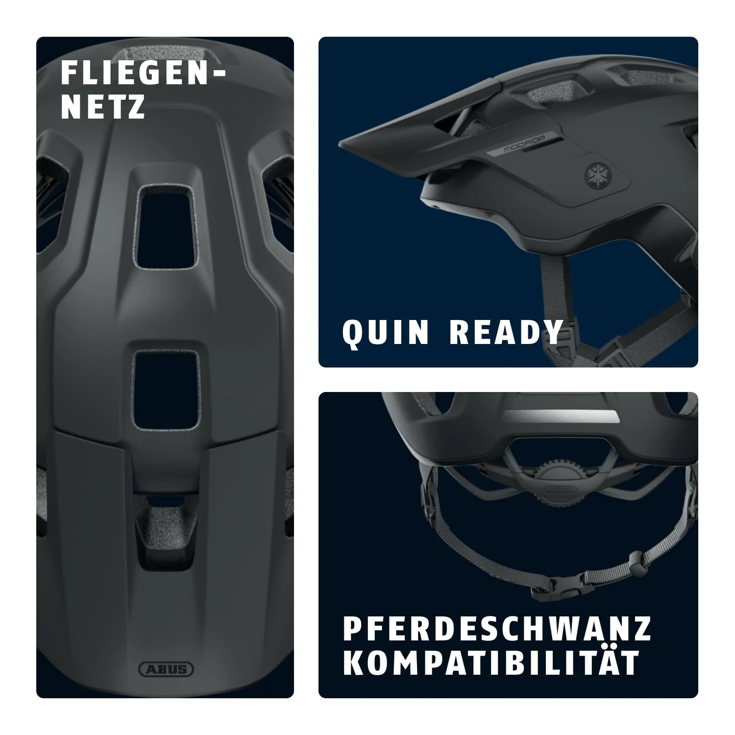 ABUS MTB-Helm MoDrop - robuster Fahrradhelm mit guter Belüftung für Mountainbiker - individuelle Passform - für Damen und Herren - Schwarz Matt, M - Image 10