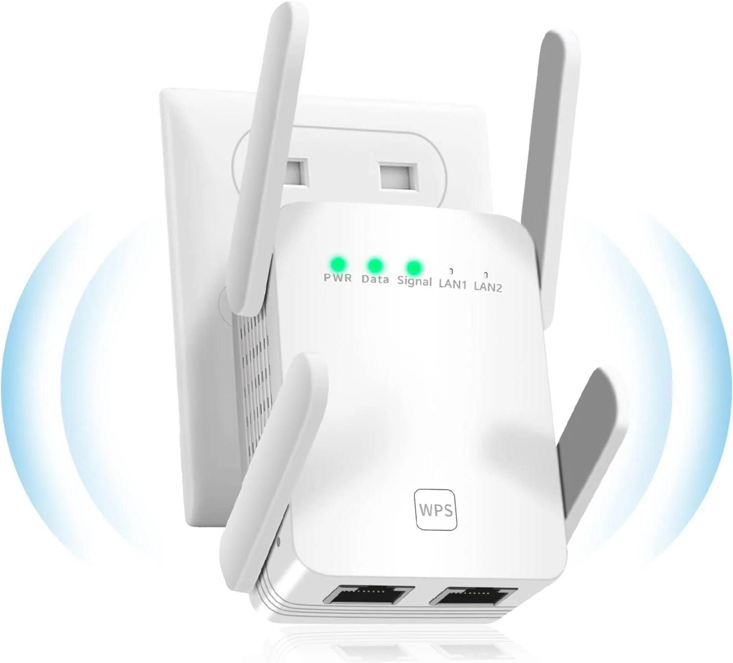 AC1200 WLAN Verstärker, Ultraxtended 1200 Mbit/s WiFi Repeater,2.4Ghz+5G mit LAN anschluss,WPS, Abdeckung bis zu 200 m², Kompatibel mit Alexa, 99% Standard-Routern - Image 6