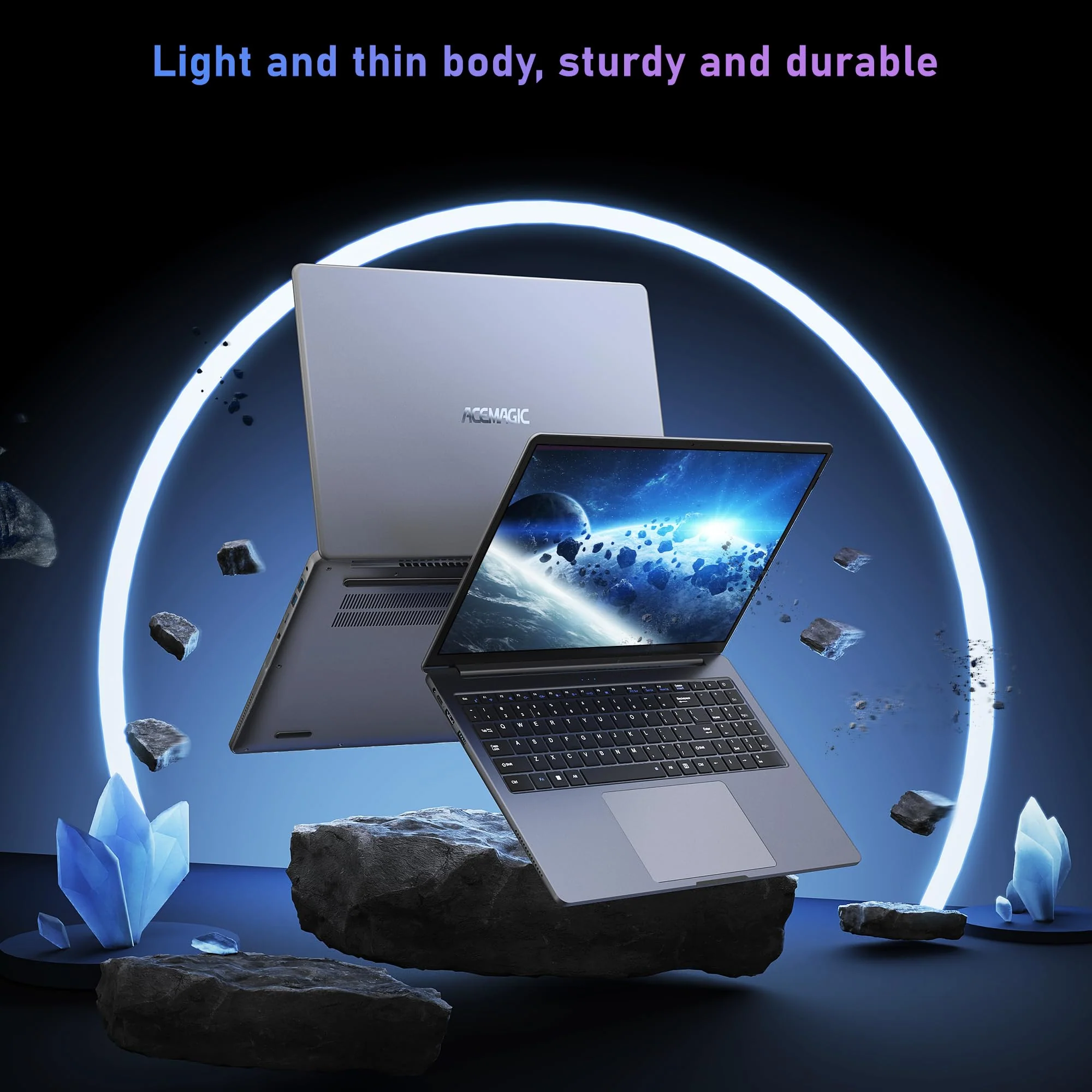 ACEMAGIC Laptop, Metallgehäuse, 16 Zoll FHD, 16 GB DDR4, 512 GB SSD Notebook-Computer, In-tel Quad-Core N97 (bis zu 3,60 GHz) schlägt N5095, Leichter Laptop mit WLAN, BT5.0, USB 3.2 x 2, Typ C(Gray) - Image 2