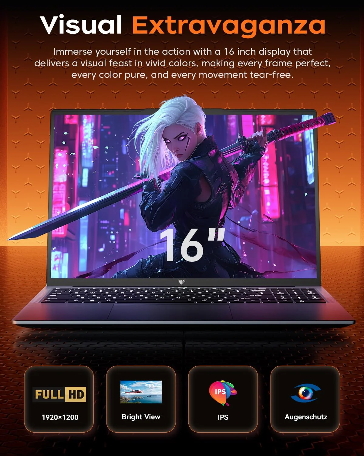 ACEMAGIC Laptop Ryzen 7 5700U (bis zu 4,3 GHz) Metallgehäuse 16 GB RAM DDR4 512 GB SSD Unterstützung Erweiterungen 4TB, Tastatur mit Hintergrundbeleuchtung, 1200 FHD, 3 x USB 3.2, WiFi 6, BT5.2 - Image 2