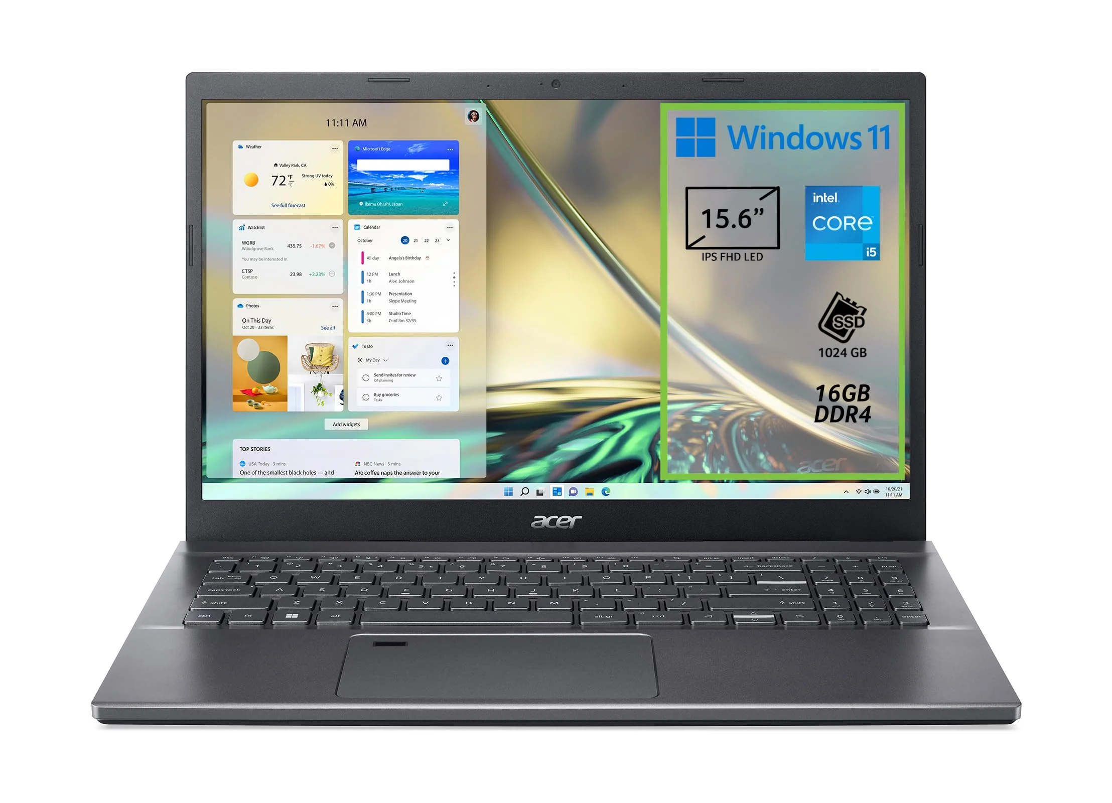 Acer Aspire 5 A515 57 51 x 4 Laptop, Notebook, Prozessor Intel Core i5 12450H, RAM 16 GB DDR4, 1024 GB PCIe NVMe SSD, Display 15,6 Zoll IPS FHD LED LCD, Grafikkarte Intel UHD, Windows 11 Home