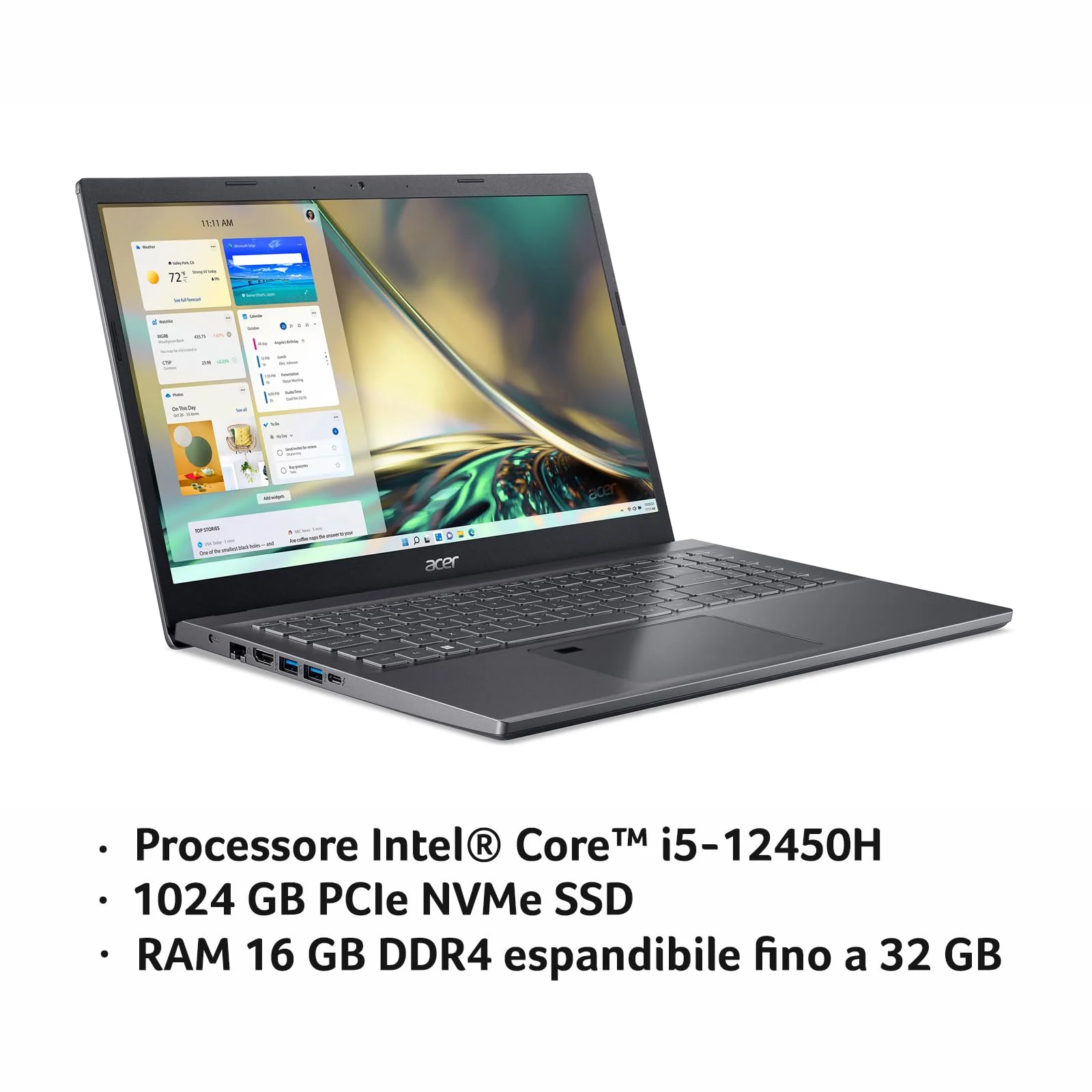 Acer Aspire 5 A515 57 51 x 4 Laptop, Notebook, Prozessor Intel Core i5 12450H, RAM 16 GB DDR4, 1024 GB PCIe NVMe SSD, Display 15,6 Zoll IPS FHD LED LCD, Grafikkarte Intel UHD, Windows 11 Home - Image 9