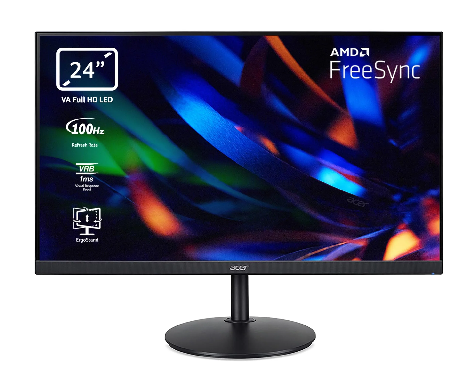 Acer CBA242YH Monitor 23,8 Zoll (60 cm Bildschirm) Full HD, 100Hz HDMI, 75Hz VGA, 4ms (GTG), HDMI 1.4, VGA, höhenverstellbar, drehbar, FreeSync, Schwarz - Image 4