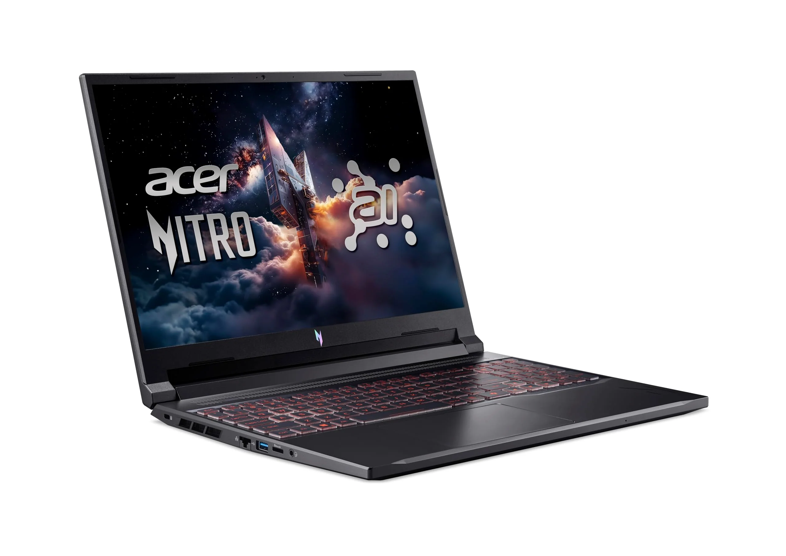 Acer Nitro V 16 AI (ANV16-42-R4QR) Gaming Laptop, 16" WUXGA IPS 180Hz Display, AMD Ryzen 7 260, 16 GB RAM, 1 TB SSD, NVIDIA GeForce RTX 5060, Windows 11, QWERTZ Tastatur, Black - Image 8