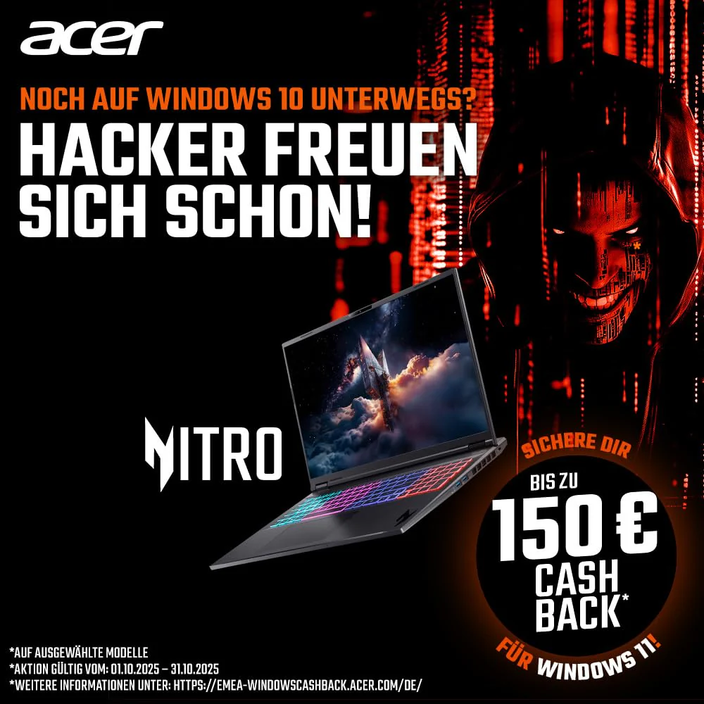 Acer Nitro V 16 AI (ANV16-42-R4QR) Gaming Laptop, 16" WUXGA IPS 180Hz Display, AMD Ryzen 7 260, 16 GB RAM, 1 TB SSD, NVIDIA GeForce RTX 5060, Windows 11, QWERTZ Tastatur, Black - Image 9