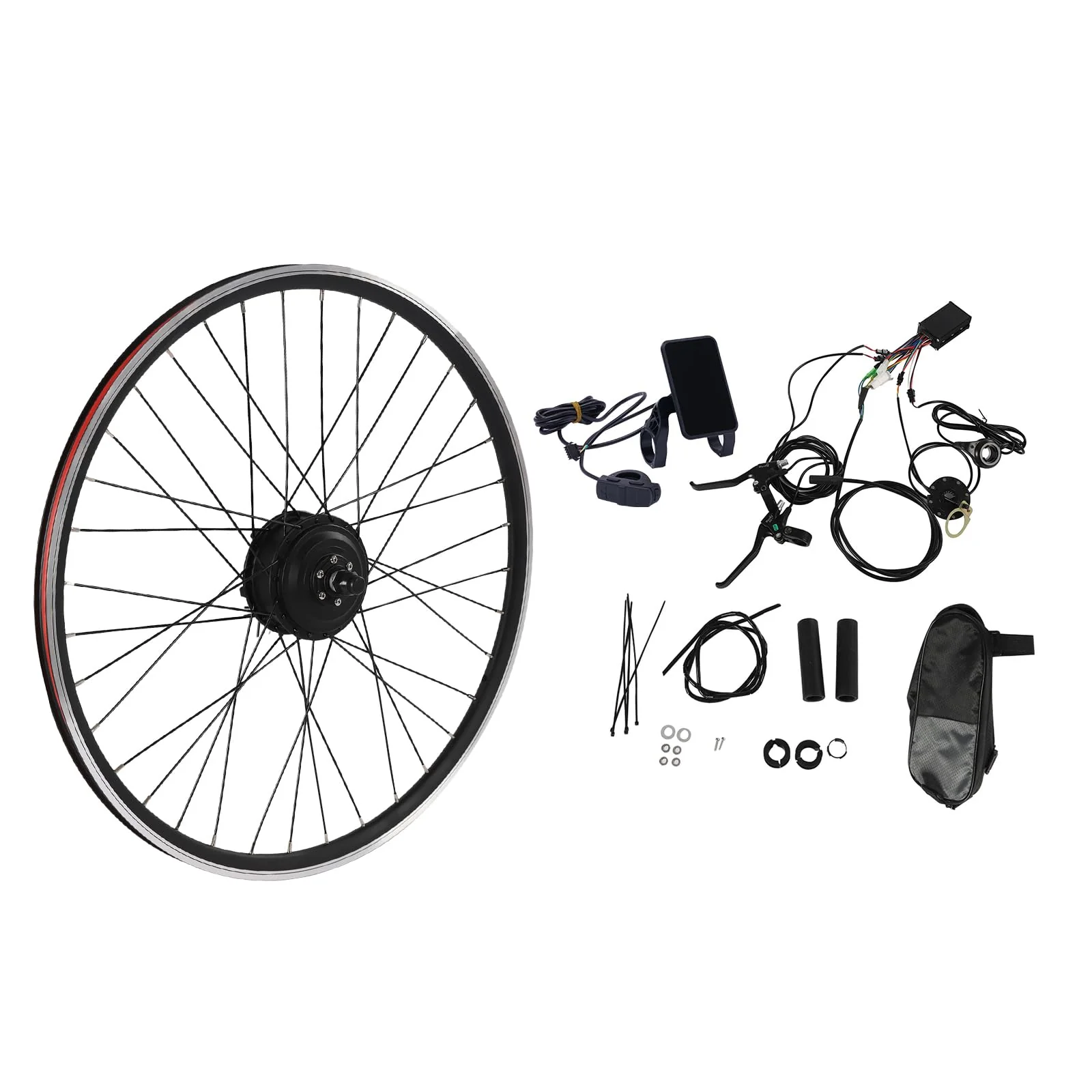 ACROSSPART 28"/29"/700C E-Bike Umbausatz, Elektrofahrrad Umbausatz Vorderrad 36V 250W, Ebike Vorderrad Umbausatz Kit mit LCD Funktion, V-Bremse/Scheibenbremse, Bürstenloser Motor Fahrrad Umbausatz