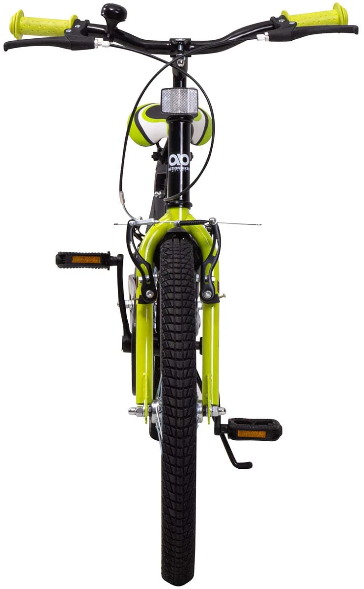 Actionbikes Kinderfahrrad Wasp - 1 Gang - ohne Schaltung - Fahrrad 20 Zoll für Jungen und Mädchen - Von 6-9 Jahren - V-Brakes vorne und hinten - Trapez-Rahmen - Kettenschutz (Schwarz Grün) - Image 2