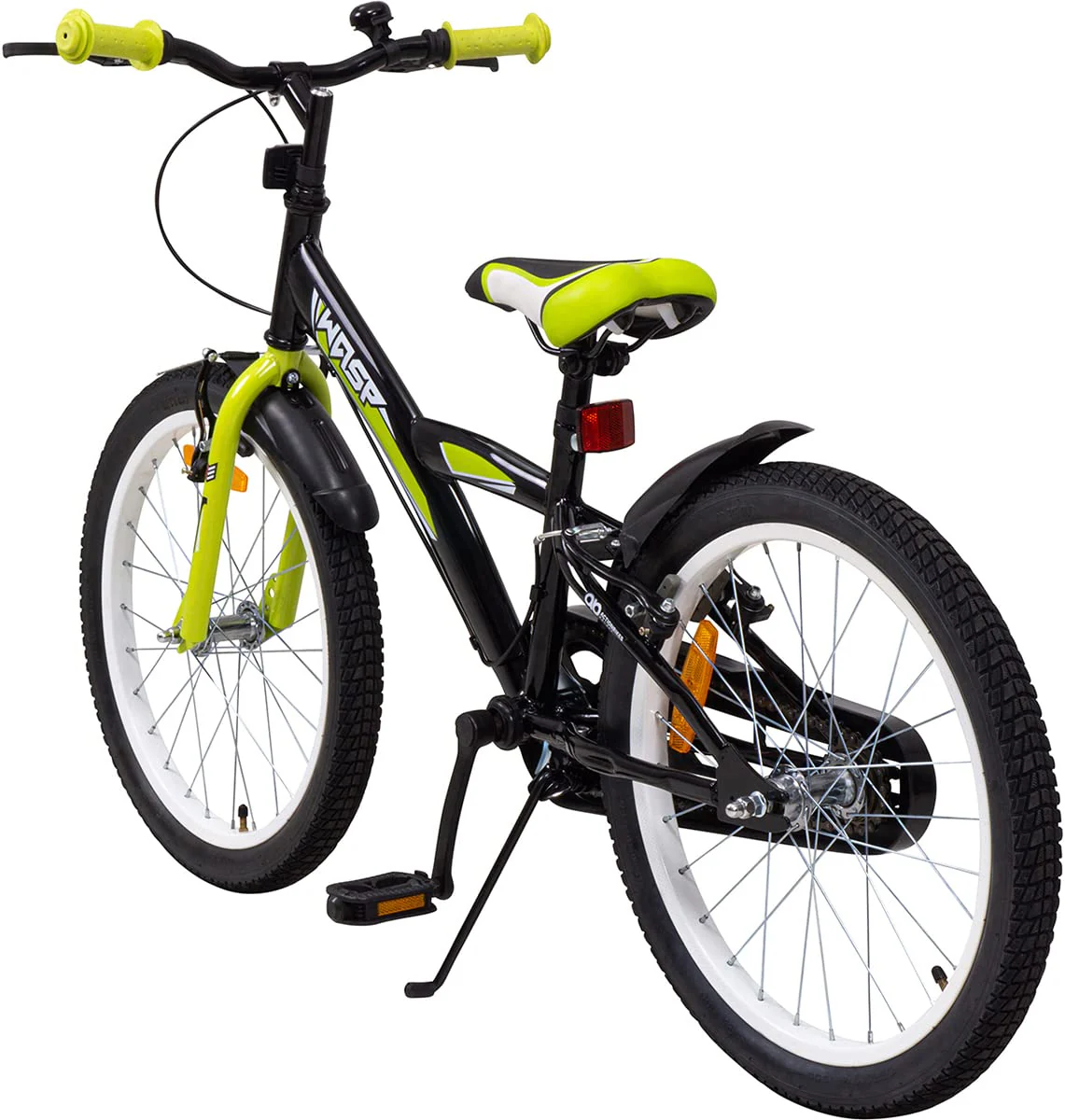 Actionbikes Kinderfahrrad Wasp - 1 Gang - ohne Schaltung - Fahrrad 20 Zoll für Jungen und Mädchen - Von 6-9 Jahren - V-Brakes vorne und hinten - Trapez-Rahmen - Kettenschutz (Schwarz Grün) - Image 9