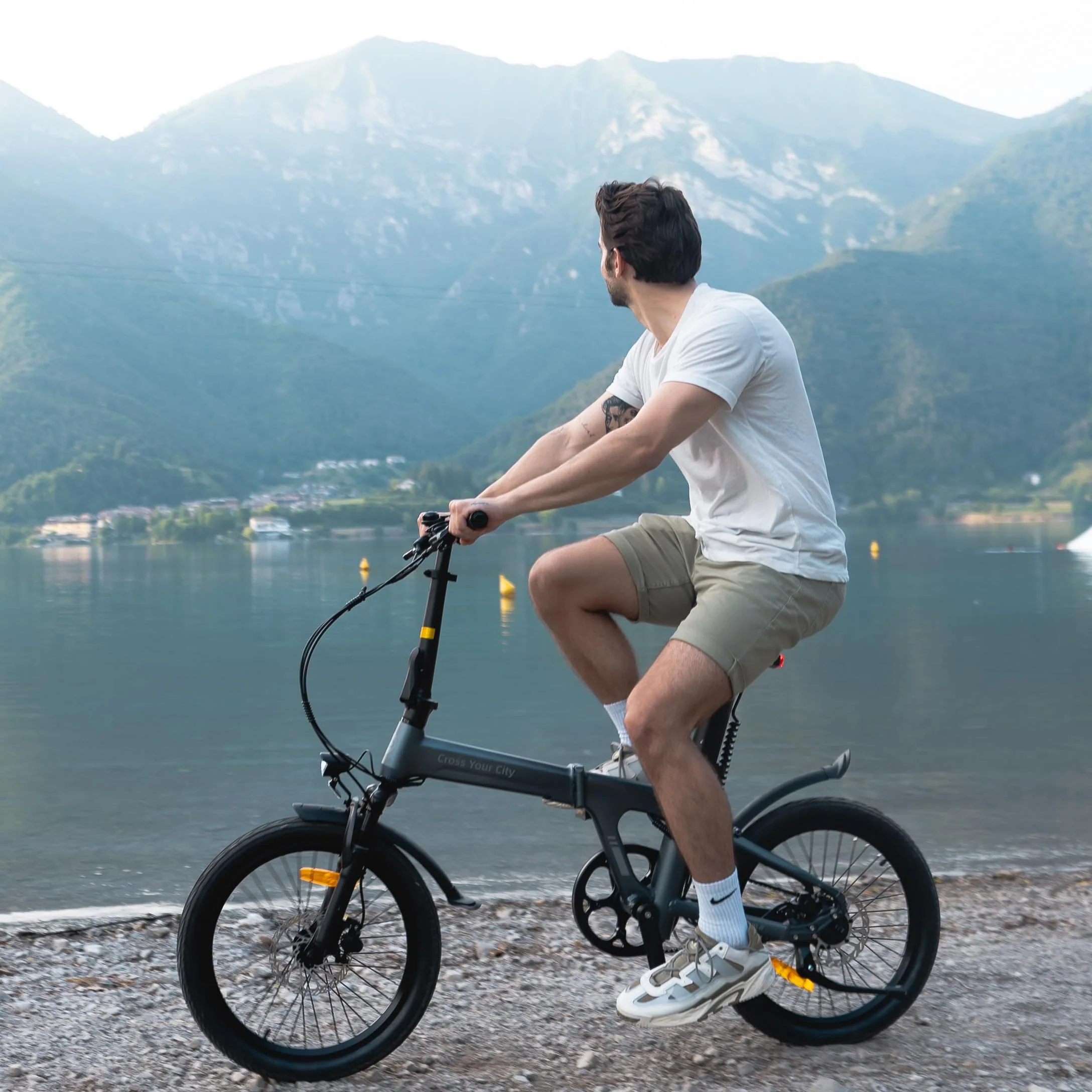 ADO E-Bike Air 20S E-Fahrrad Faltbar, klapprad Riemenantrieb,Citybike, 1 Gang, Hintermotor, Helm, ebike Damen/Herren,StVZO mit Handyhalter.Gray - Image 2