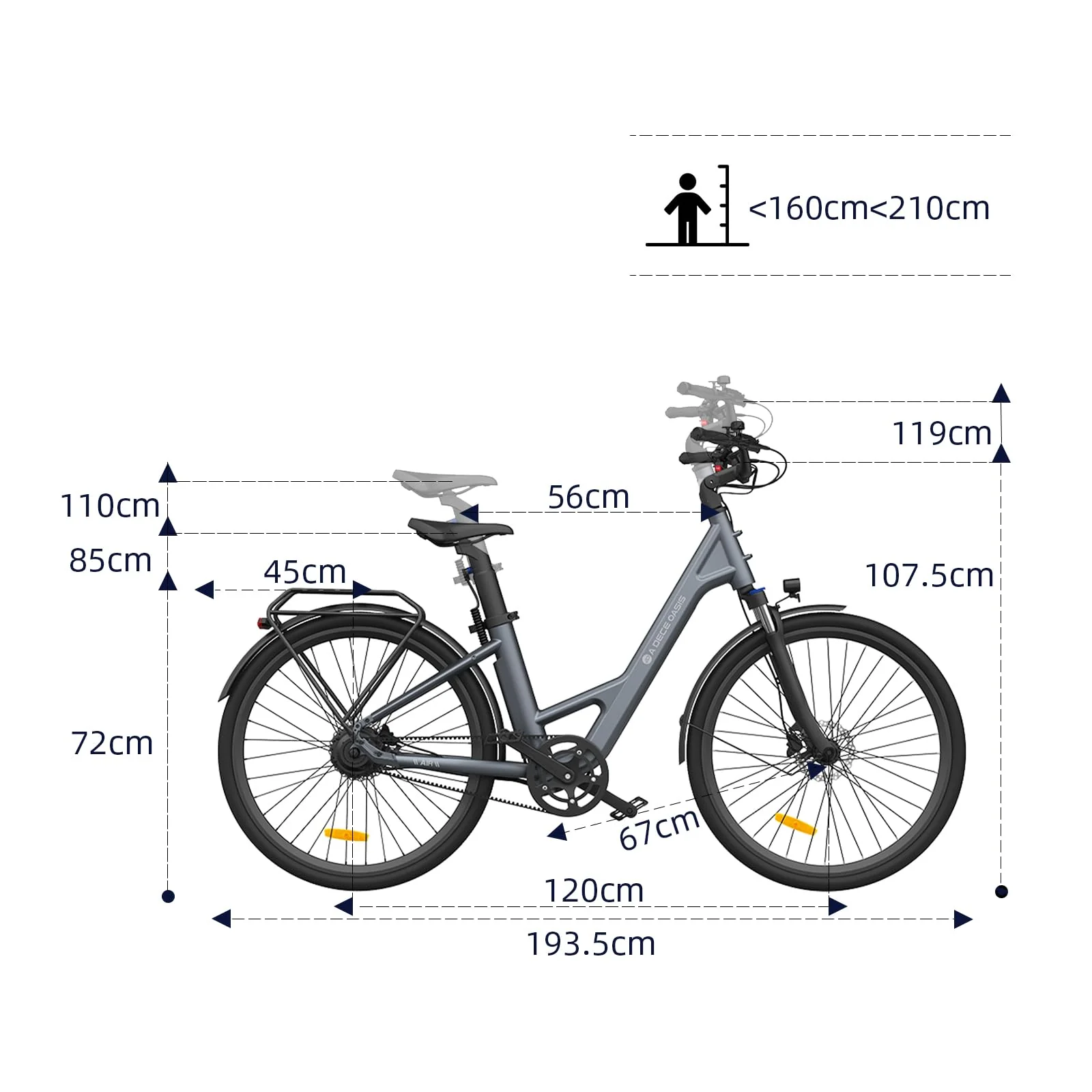 ADO E-Bike Air 28 Elektrofahrrad,Electric Bikes Pedelec Riemenantrieb,e Bike 28 Zoll,Momenten-Sensor,Heckmotor,345,00 Wh Akku,ebike Damen/Herren,Wasserkocher-Akku,Maximale Reichweite 160 KM (Yellow) - Image 3