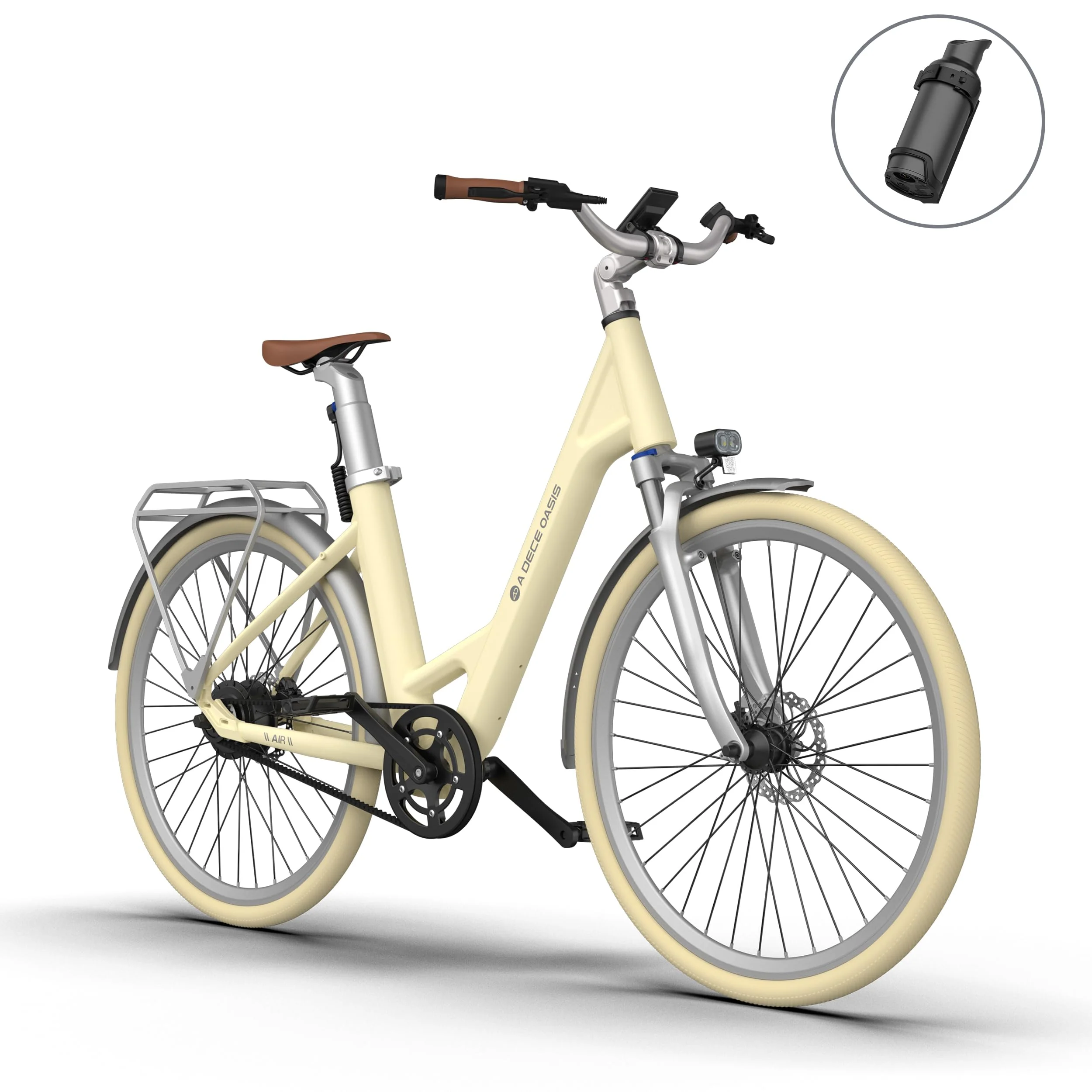 ADO E-Bike Air 28 Elektrofahrrad,Electric Bikes Pedelec Riemenantrieb,e Bike 28 Zoll,Momenten-Sensor,Heckmotor,345,00 Wh Akku,ebike Damen/Herren,Wasserkocher-Akku,Maximale Reichweite 160 KM (Yellow) - Image 9