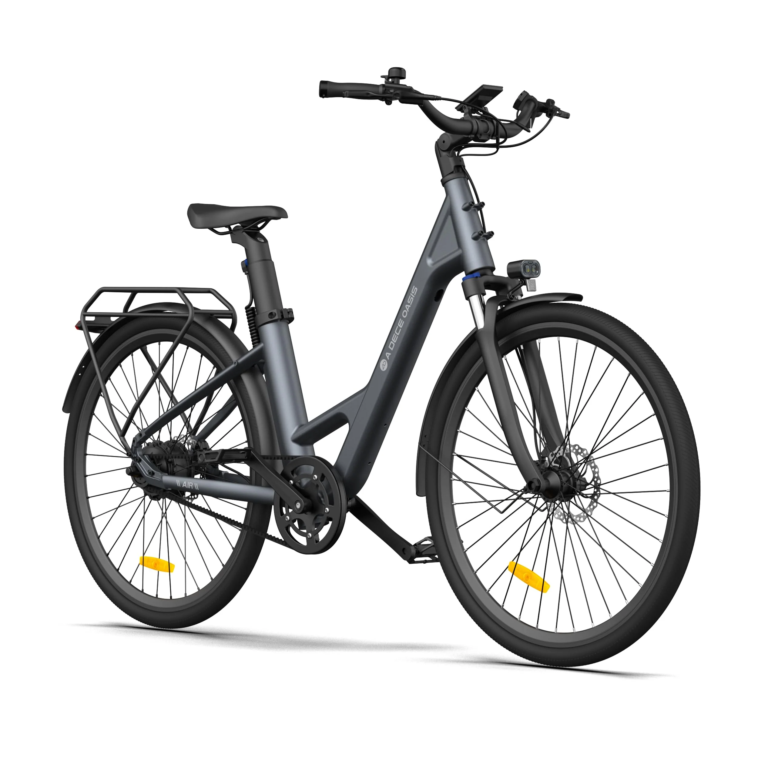 ADO E-Bike Air28 Pro Elektrofahrrad,Pedelec Riemenantrieb,Citybike,e Bike 28 Zoll, 1 Gang, Automatikschaltung, Heckmotor, Gepäckträger, ebike Damen/Herren (Gray) - Image 2