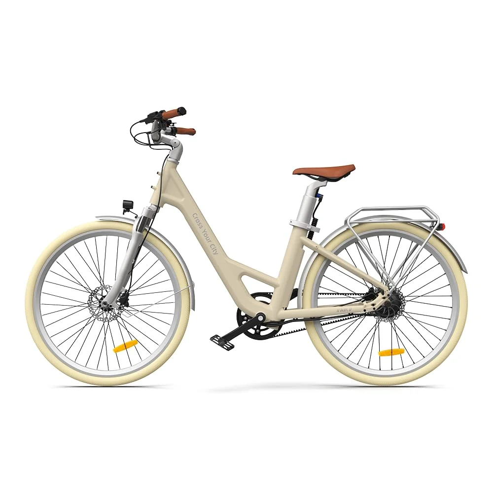 ADO E-Bike Air28 Pro Elektrofahrrad,Pedelec Riemenantrieb,Citybike,e Bike 28 Zoll, 2 Gang, Automatikschaltung, Heckmotor, Gepäckträger, ebike Damen/Herren (Yellow) - Image 4