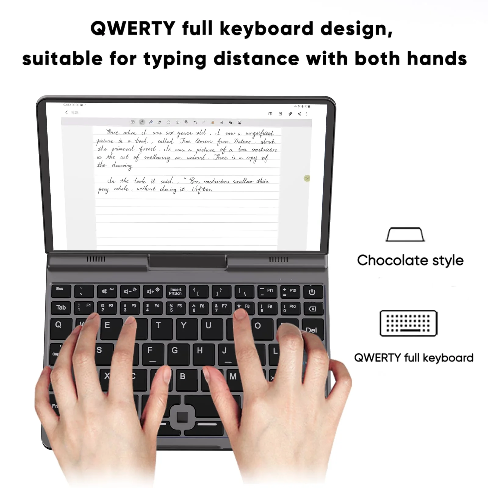 AdvanElink 8 Zoll Mini Laptop InteI N100, 12GB DDR5 1TB SSD, tragbarer Handheld-PC Win11 Pro, Touchscreen mit Stylus-Stift, WiFi6/Kamera/PD-Ladung - Image 5