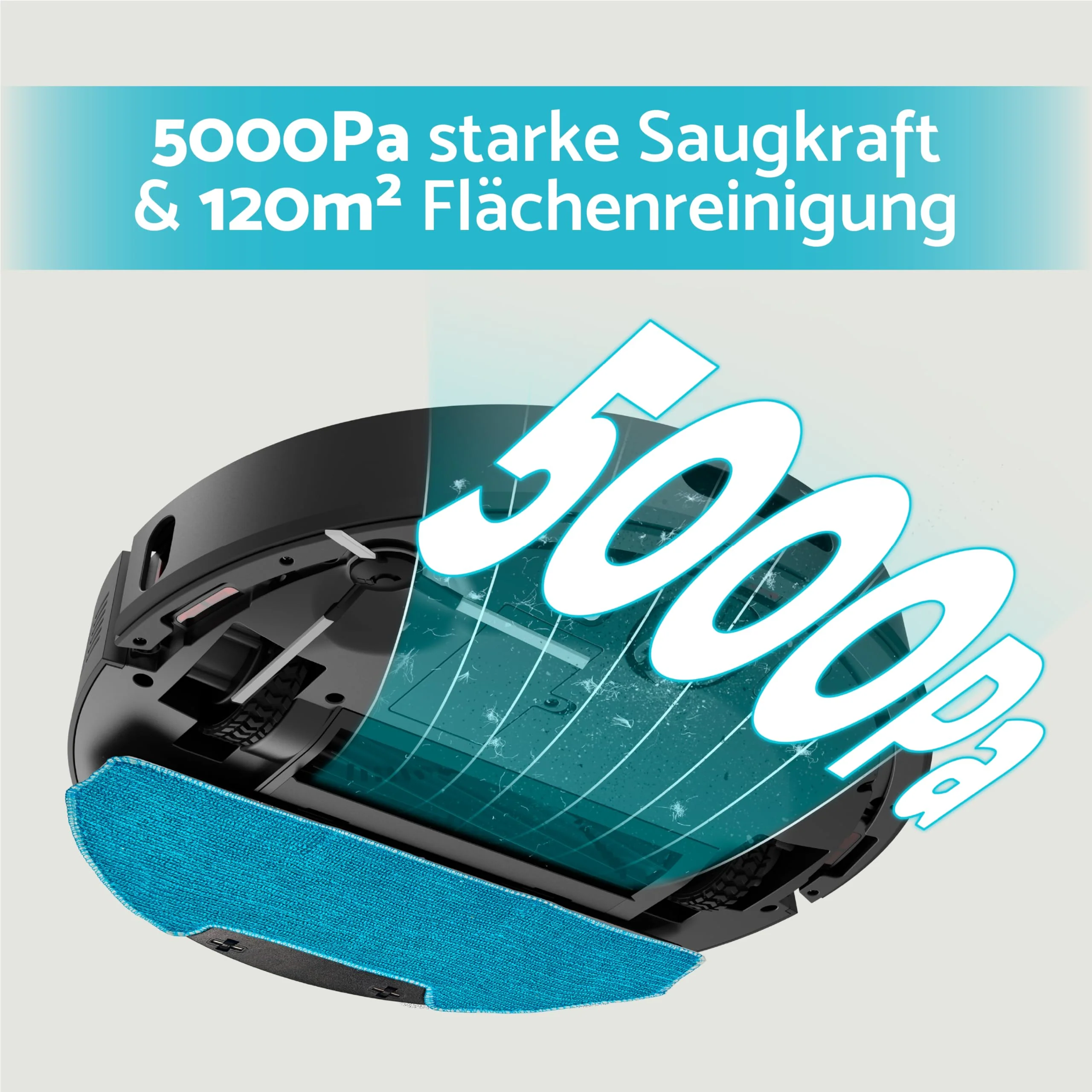 aeco VacuBot X5 PLUS Saug/Wischroboter & Absaugstation 5000Pa Saugkraft/LDS Navigation/120m²Saug- & 100m²Wischbereich/160min Akkulaufzeit/18mm Hindernisüberwindung/Infrarot Fernbedienung/App-Steuerung - Image 10