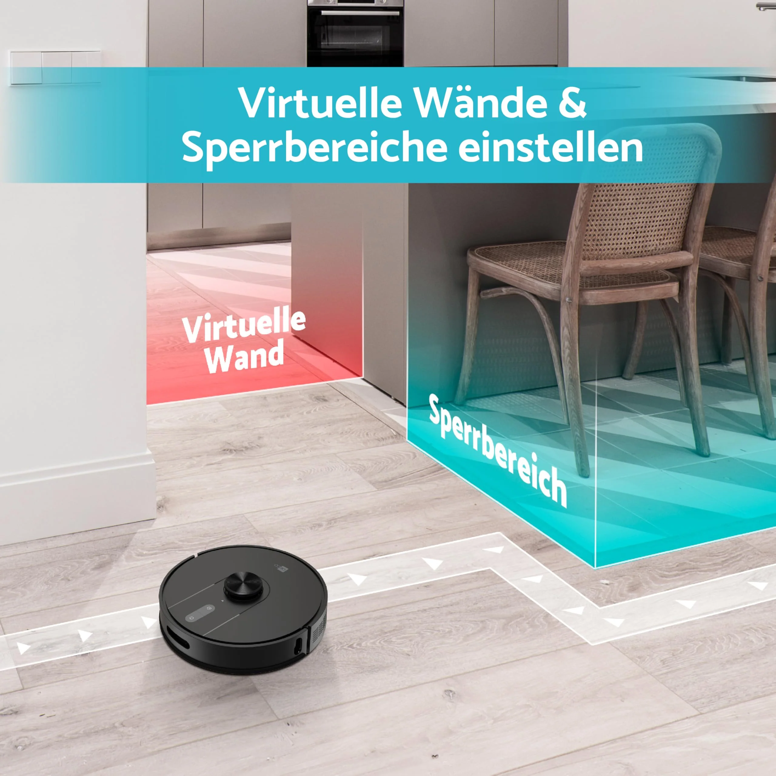 aeco VacuBot X5 PLUS Saug/Wischroboter & Absaugstation 5000Pa Saugkraft/LDS Navigation/120m²Saug- & 100m²Wischbereich/160min Akkulaufzeit/18mm Hindernisüberwindung/Infrarot Fernbedienung/App-Steuerung - Image 9