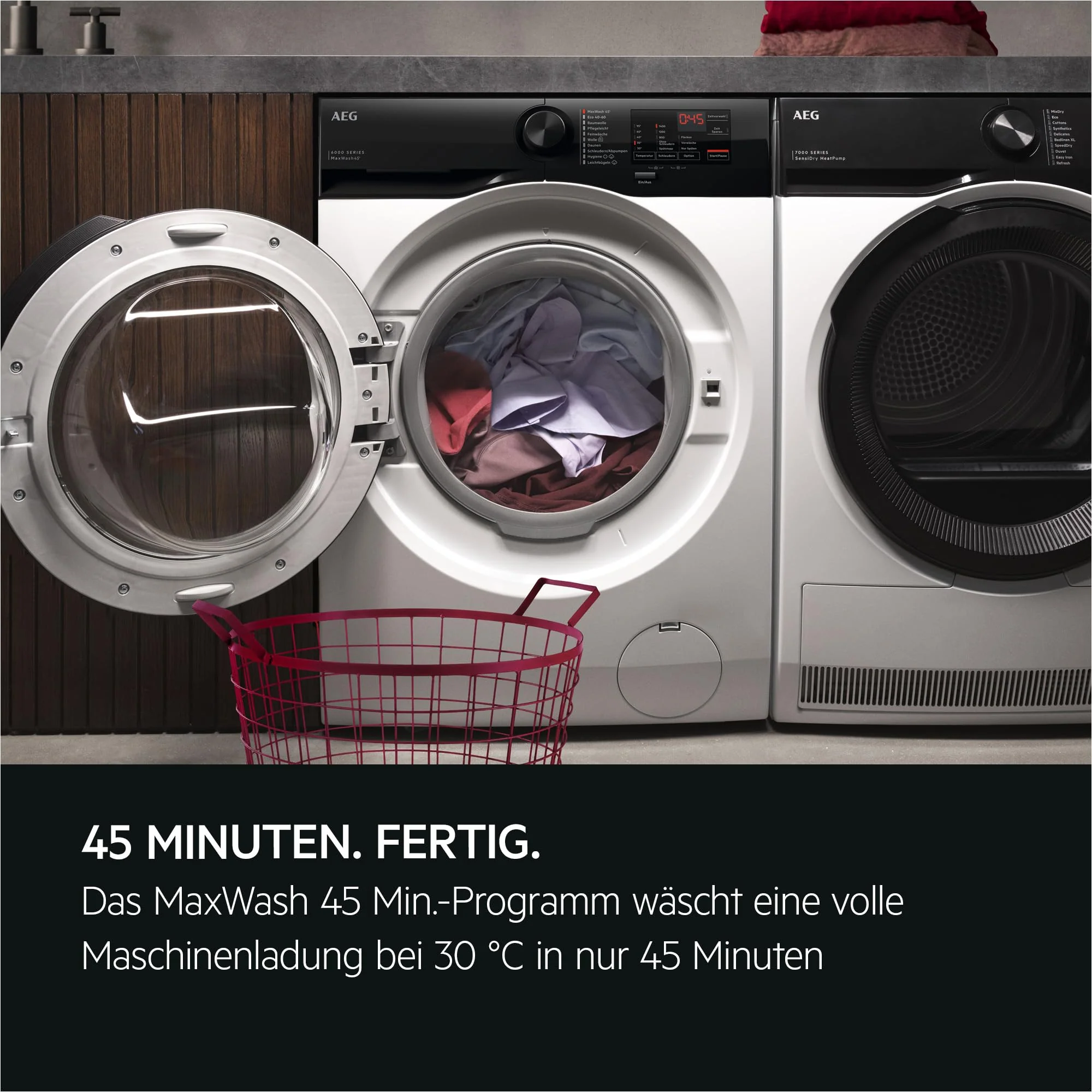 AEG AI Waschmaschine, 8 kg, Serie 6000 MaxWash - KI Waschassistent Volle Ladung in 45Min bei 30°C Sauber & Effizient, A, Hygiene-Programm mit Dampf, Nachlegefunktion, Aquastopp, 1400 U/min, LR6AMZ48FL - Image 15
