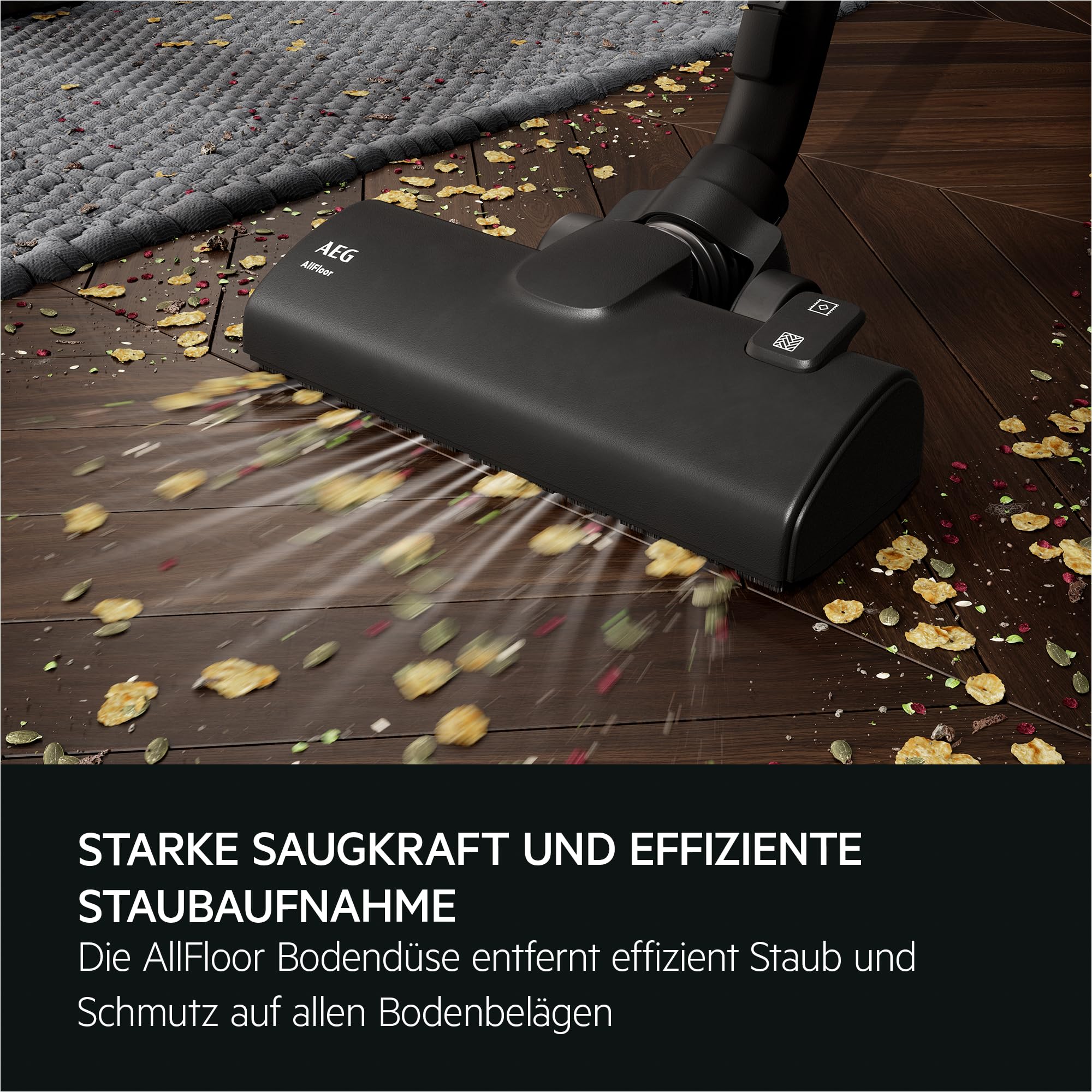 AEG CLEAN 5000 AB51C1SW Staubsauger mit Beutel / hohe Saugleistung / 37 % Recyclingkunststoff / AllFloor Bodendüse mit Klicksystem / 2in1 Multifunktionsdüse / 8,5 m Aktionsradius / Hygiene-Filter - Image 4