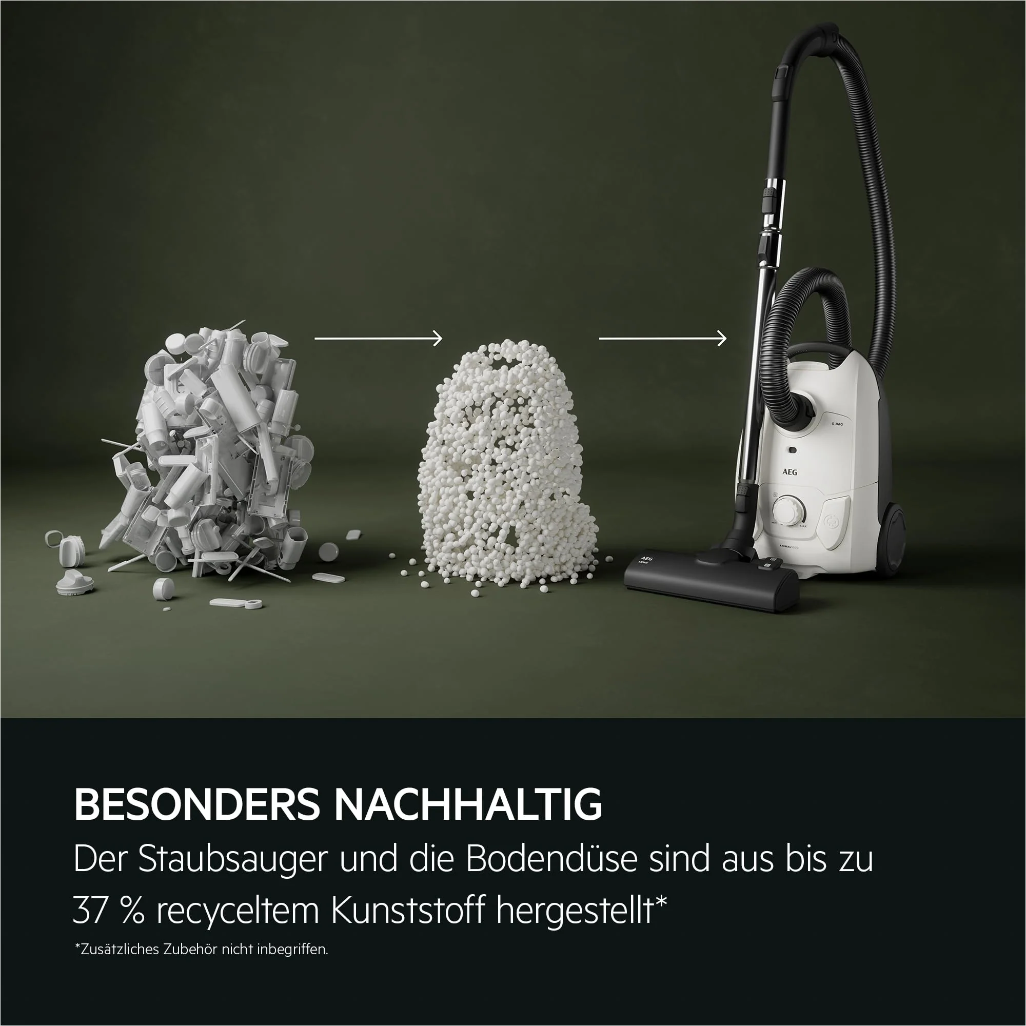 AEG CLEAN 5000 AB51C1SW Staubsauger mit Beutel / hohe Saugleistung / 37 % Recyclingkunststoff / AllFloor Bodendüse mit Klicksystem / 2in1 Multifunktionsdüse / 8,5 m Aktionsradius / Hygiene-Filter - Image 5