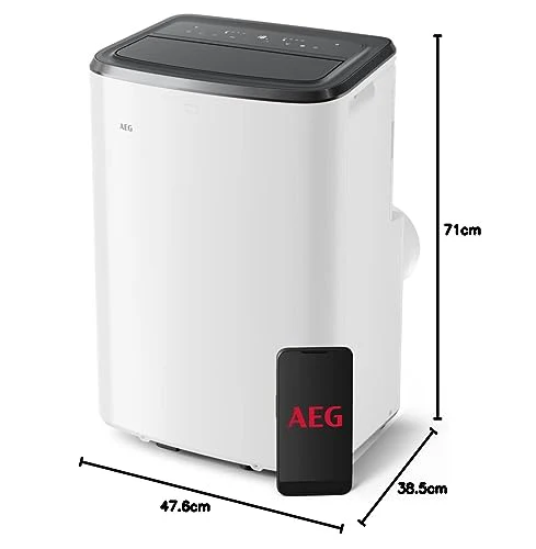 AEG Comfort 6000 AXP26U339CW mobiles Klimagerät / LED Display / Touch-Bedienung / 30-40 m² / nur 64 dB(A) / Kühlfunktion / Ventilator / Entfeuchtungsfunktion / Automatik /App-Steuerung / weiß/schwarz - Image 11