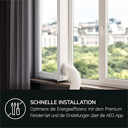 AEG Comfort 6000 AXP26U559HW mobiles Klimagerät/LED Display/Touch-Bedienung / 30-40 m² / 61 dB(A) / Kühlen/Heizen/Ventilator/Entfeuchtungsfunktion/Automatik/App-Steuerung/weiß/schwarz - Image 11