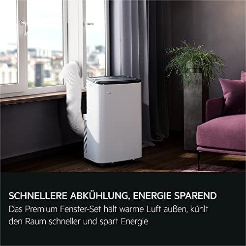 AEG Comfort 6000 AXP26U559HW mobiles Klimagerät/LED Display/Touch-Bedienung / 30-40 m² / 61 dB(A) / Kühlen/Heizen/Ventilator/Entfeuchtungsfunktion/Automatik/App-Steuerung/weiß/schwarz - Image 5
