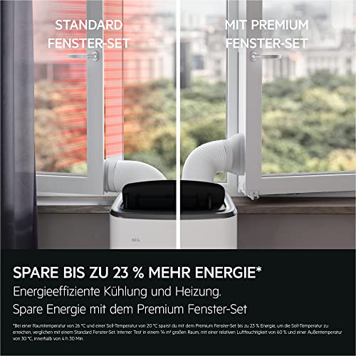 AEG Comfort 6000 AXP26U559HW mobiles Klimagerät/LED Display/Touch-Bedienung / 30-40 m² / 61 dB(A) / Kühlen/Heizen/Ventilator/Entfeuchtungsfunktion/Automatik/App-Steuerung/weiß/schwarz - Image 9