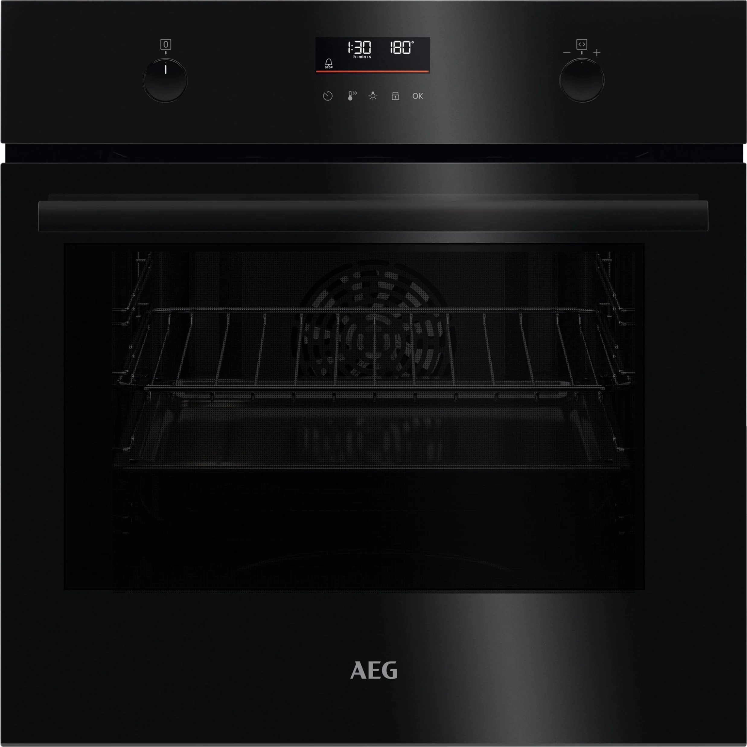 AEG Einbaubackofen – Serie 5 Ringheißluft: Gleichmäßige Garergebnisse auf 3 Ebenen – Pyrolyse Selbstreinigung – 25 Automatikprogramme – LED-Touchdisplay – Schnellaufheizung – Schwarz – BPE53516AB - Image 10