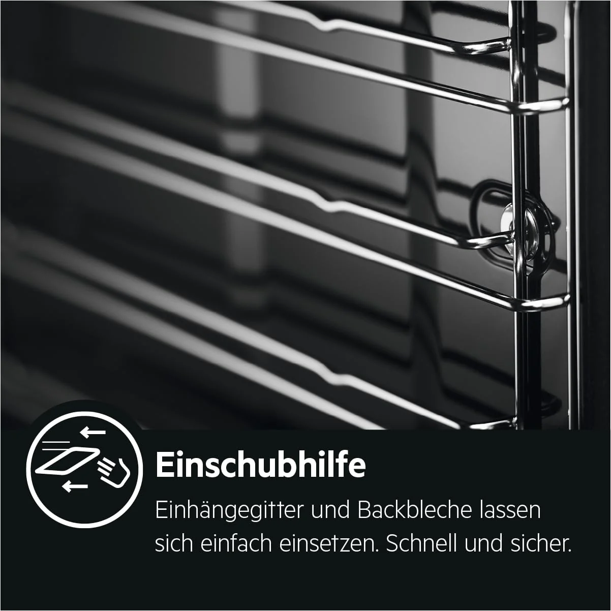 AEG Einbaubackofen – Serie 5 Ringheißluft: Gleichmäßige Garergebnisse auf 3 Ebenen – Pyrolyse Selbstreinigung – 25 Automatikprogramme – LED-Touchdisplay – Schnellaufheizung – Schwarz – BPE53516AB - Image 14