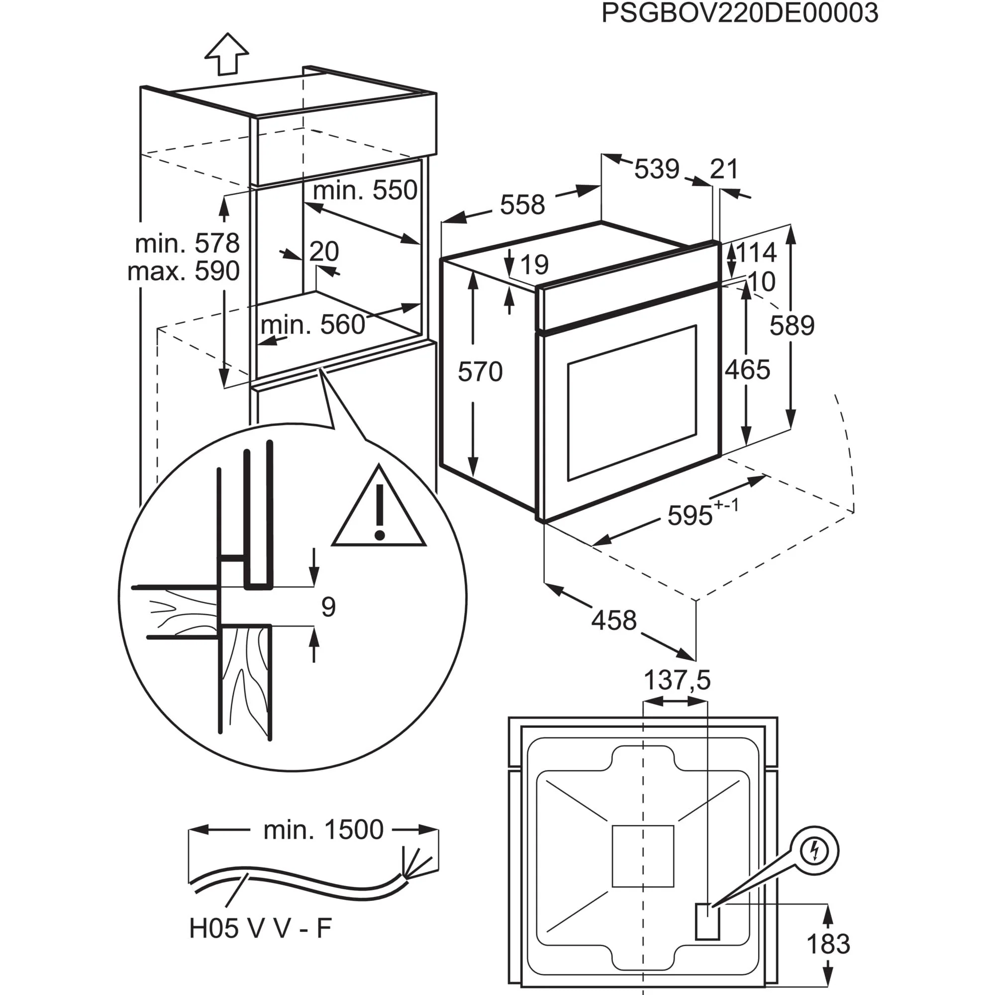 AEG Einbaubackofen – Serie 5 Ringheißluft: Gleichmäßige Garergebnisse auf 3 Ebenen – Pyrolyse Selbstreinigung – 25 Automatikprogramme – LED-Touchdisplay – Schnellaufheizung – Schwarz – BPE53516AB - Image 8