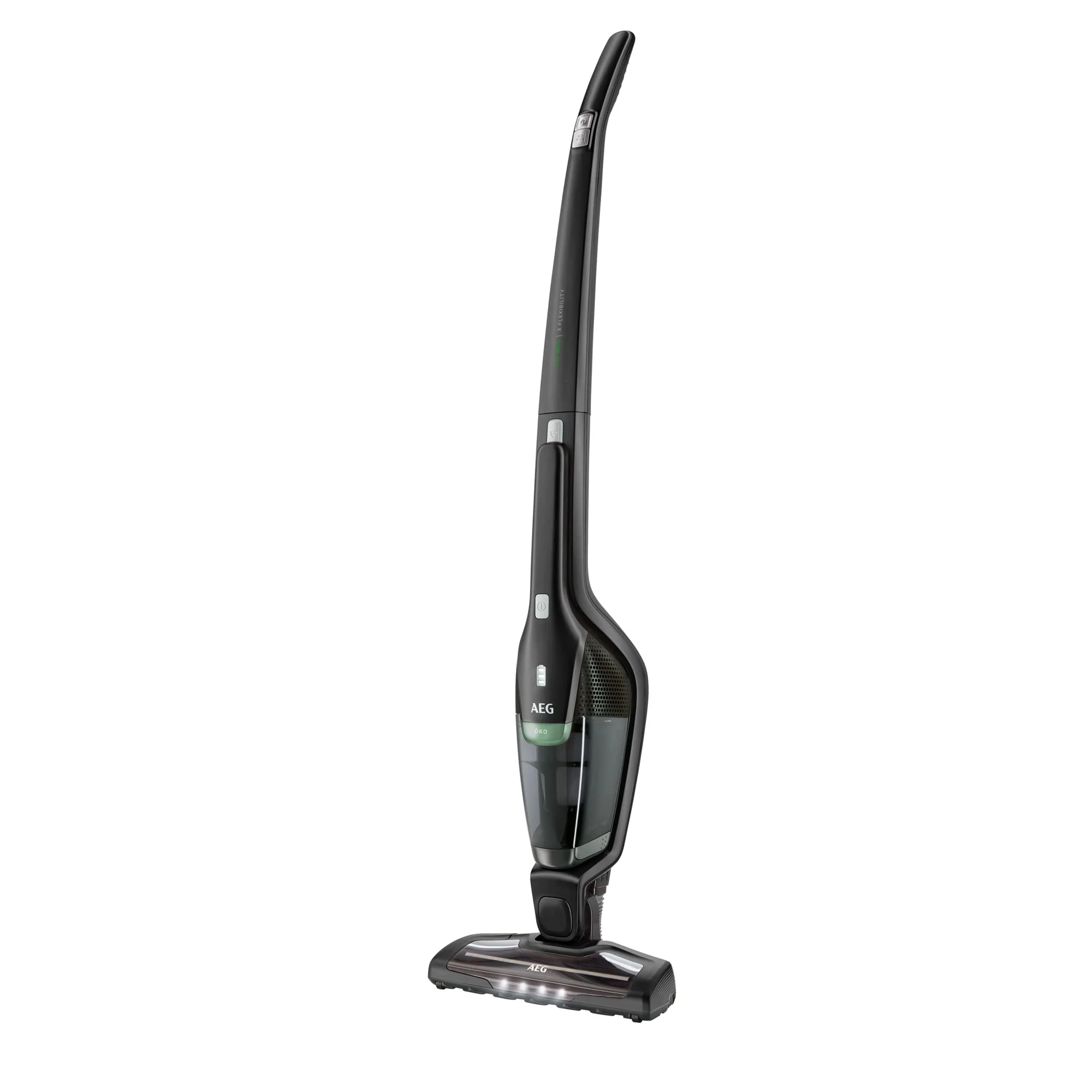 AEG Ergorapido CX7-2-45MÖ 2in1 Akku Staubsauger/50% Recyclingmaterial/beutellos/bis zu 45 min Laufzeit/freistehend/180° Drehgelenk /Bürstenreinigungsfunktion/LED-Lichter/18.5W/ 0.5L/schwarz,grün - Image 2