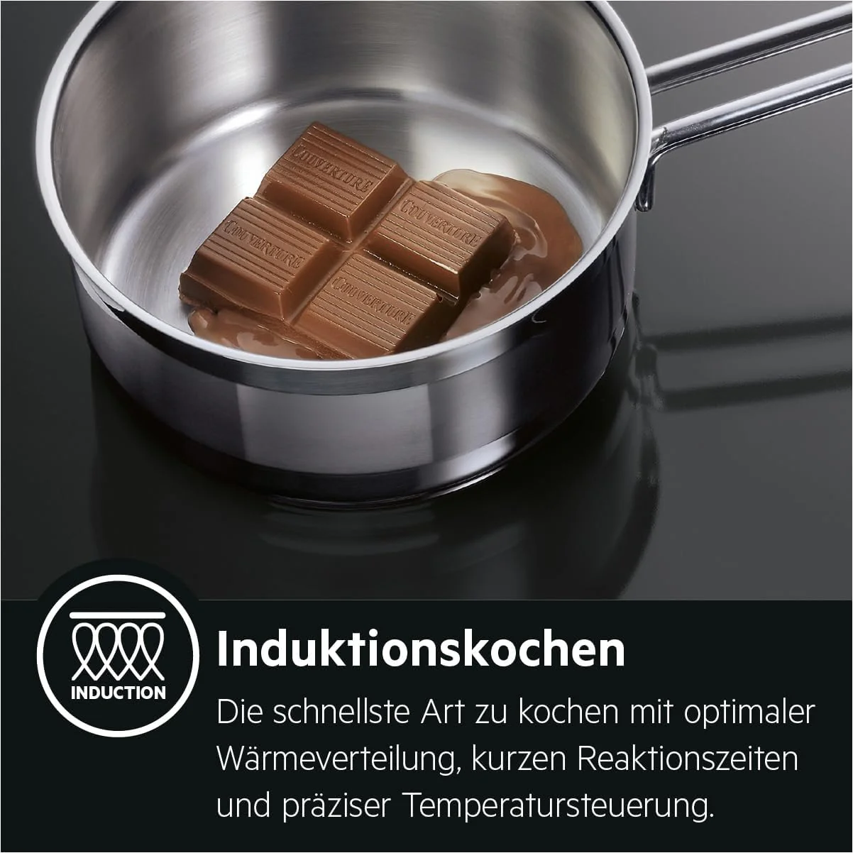 AEG IKS6431AXB Induktionskochfeld autark 60cm, 4 Zonen mit 4x Power-Funktion für schnelles Kochen, 7350 W, 14 Stufen, Edelstahlrahmen, Timer, Touch-Bedienung je Zone, kompatibel mit Haubenautomatik - Image 6