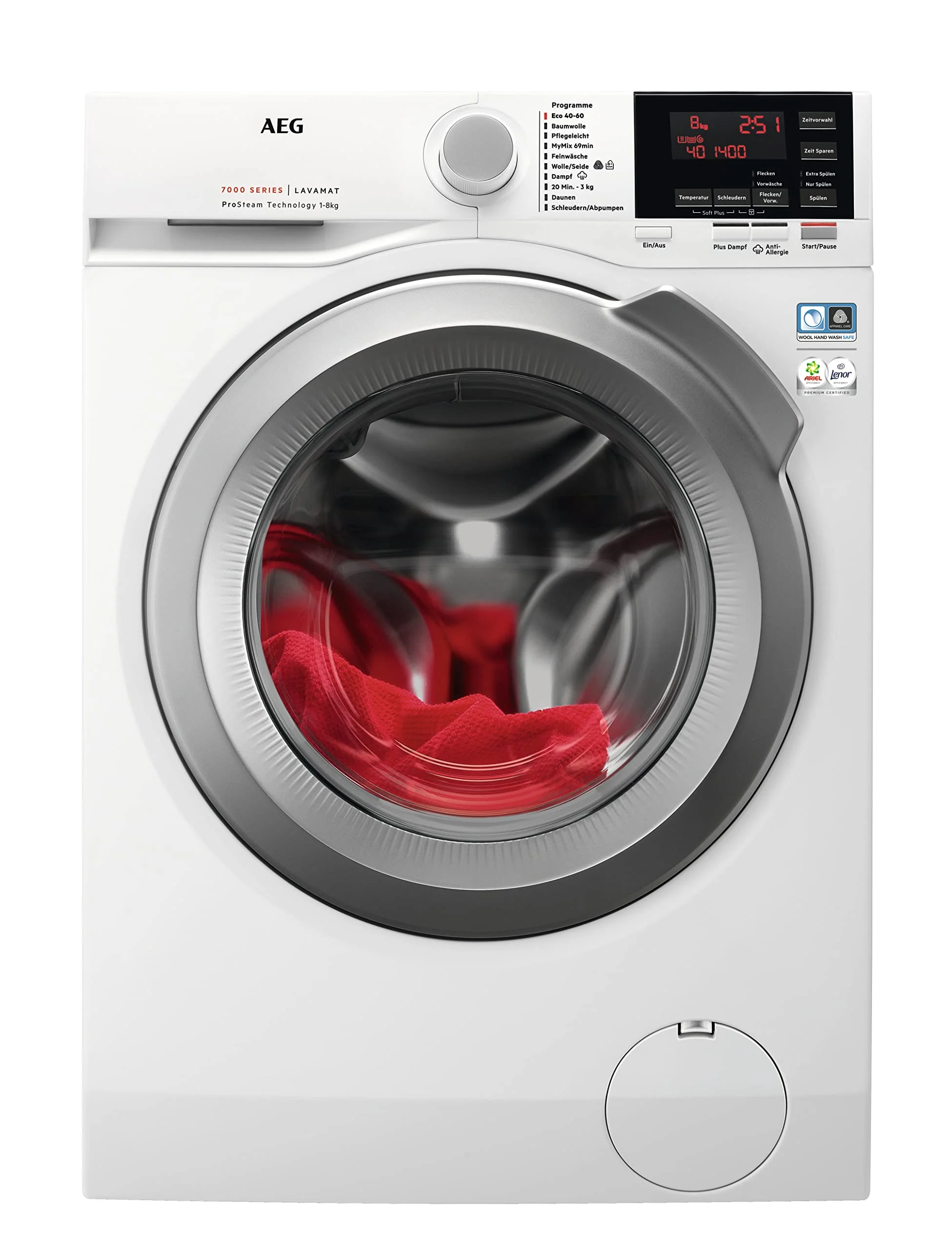 AEG L7FBG61480 Waschmaschine / ProSteam - Auffrischfunktion / 8,0 kg / Leise / Mengenautomatik / Nachlegefunktion / Kindersicherung / Wasserstopp / 1400 U/min - Image 17