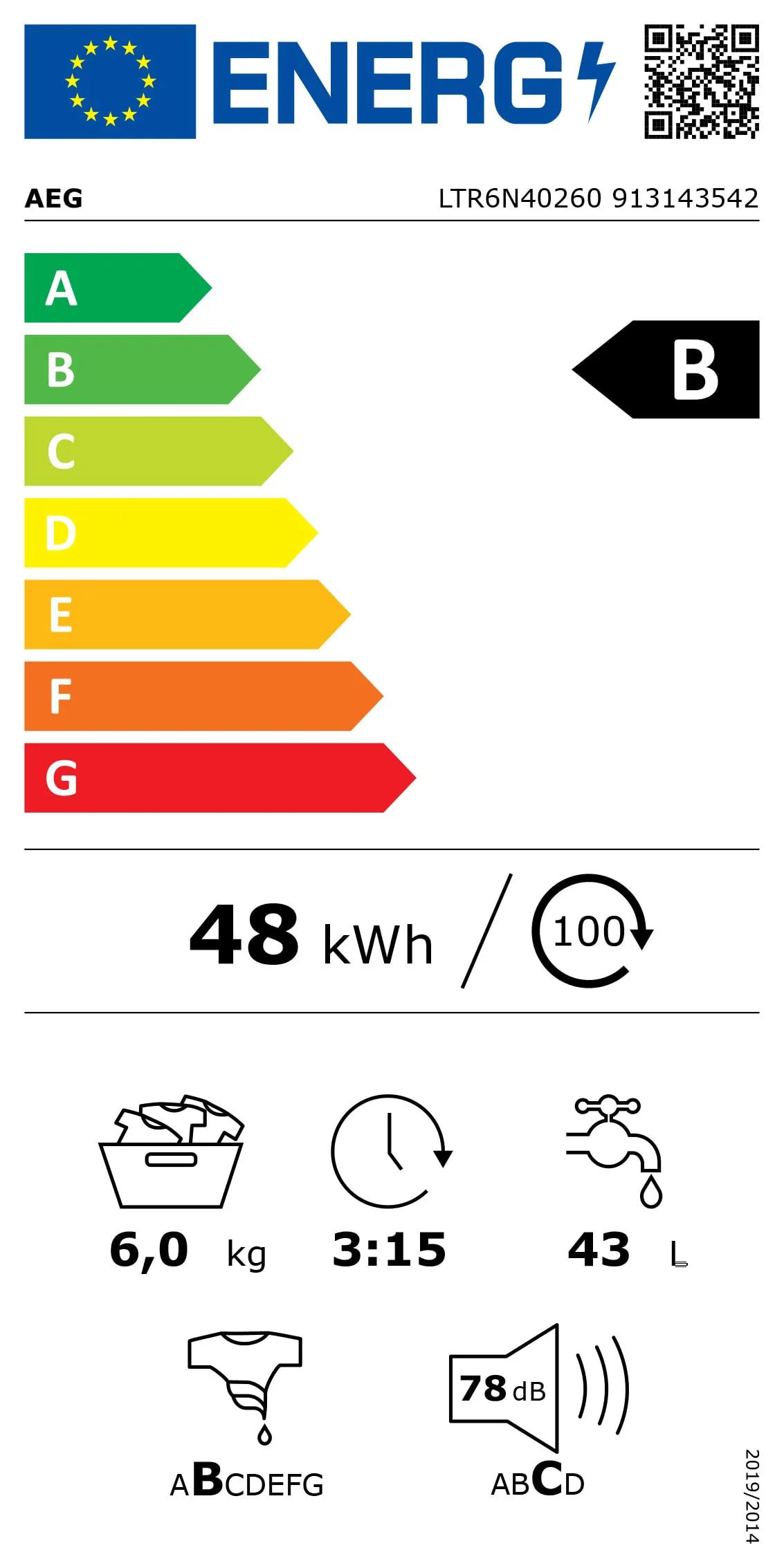 AEG LTR6N40260 Waschmaschine Toplader – Serie 6000 ProSense: Mengenautomatik – 6 kg – Wasserstoppschlauch – Inverter Motor – EEKL B – Startzeitvorwahl – Leise – 1200 U/min - Image 10