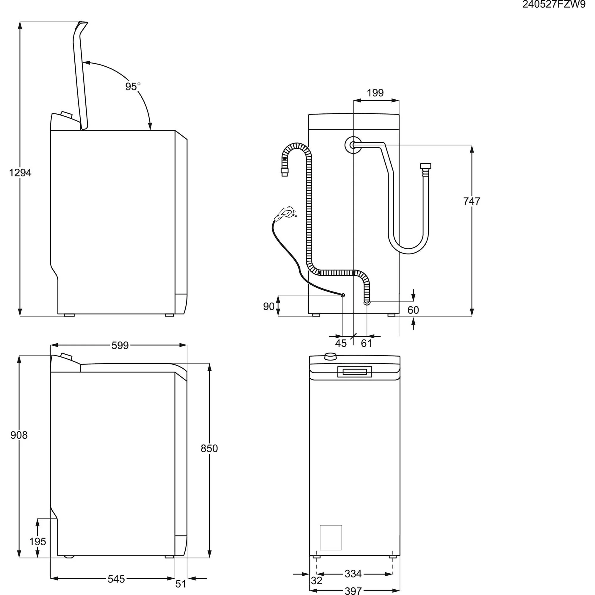 AEG LTR6N40260 Waschmaschine Toplader – Serie 6000 ProSense: Mengenautomatik – 6 kg – Wasserstoppschlauch – Inverter Motor – EEKL B – Startzeitvorwahl – Leise – 1200 U/min - Image 6