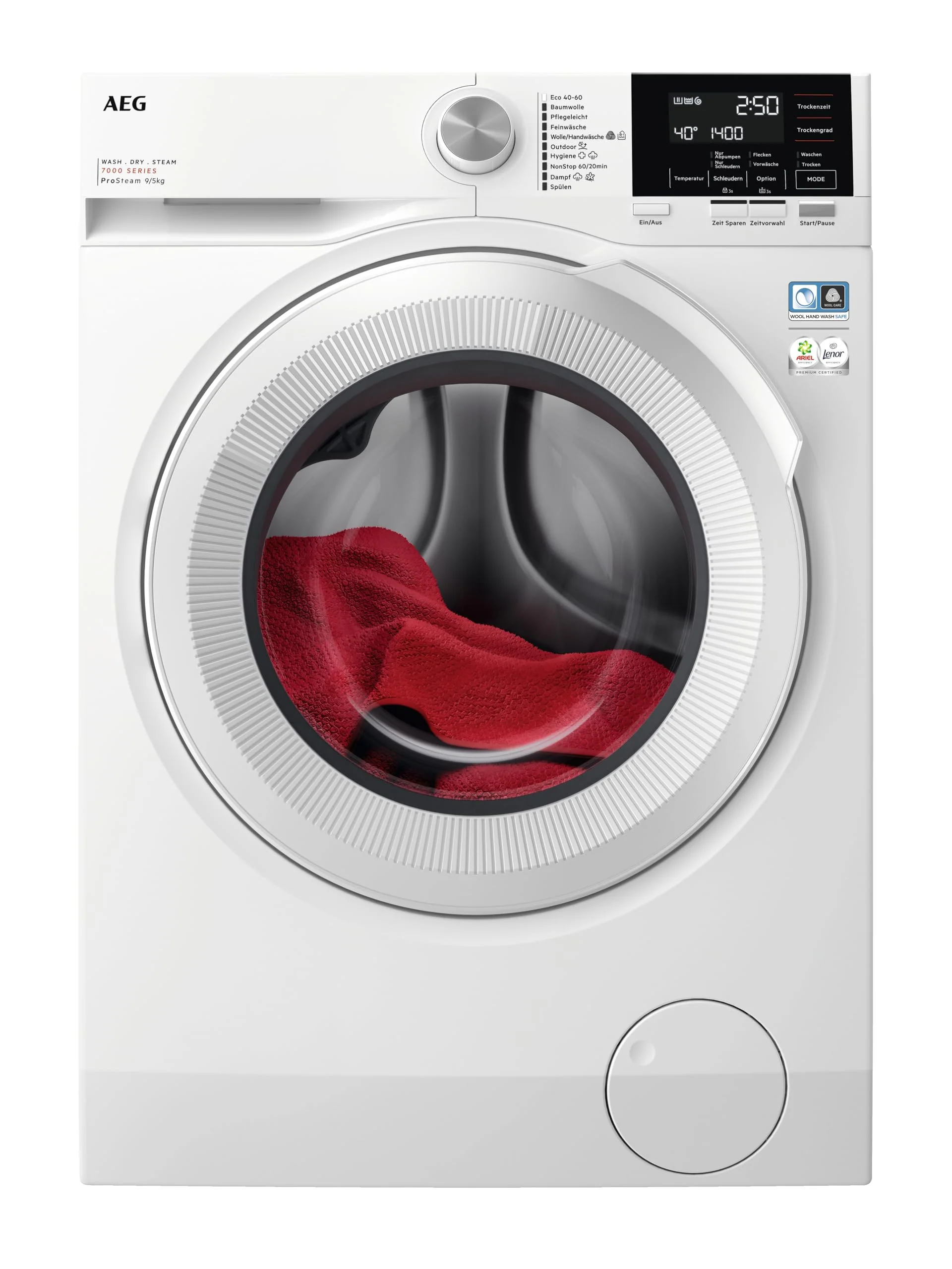 AEG LWR7G60690 Waschtrockner / Serie 7000 mit DualSense® / 9 kg Waschen / 5 kg Trocknen / D / energiesparend / Mengenautomatik / Nachlegefunktion / ProSteam® - Auffrischfunktion / 1600 U/min - Image 10