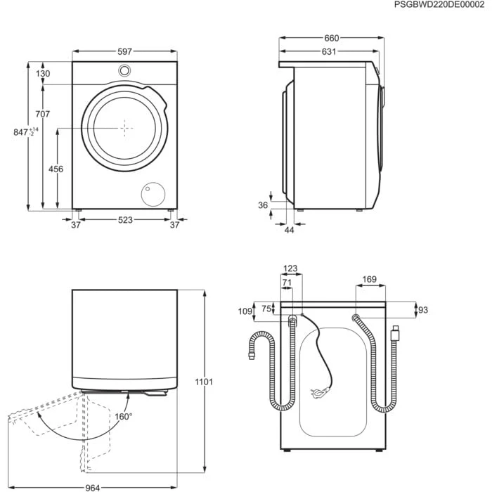 AEG LWR7G60690 Waschtrockner / Serie 7000 mit DualSense® / 9 kg Waschen / 5 kg Trocknen / D / energiesparend / Mengenautomatik / Nachlegefunktion / ProSteam® - Auffrischfunktion / 1600 U/min - Image 9