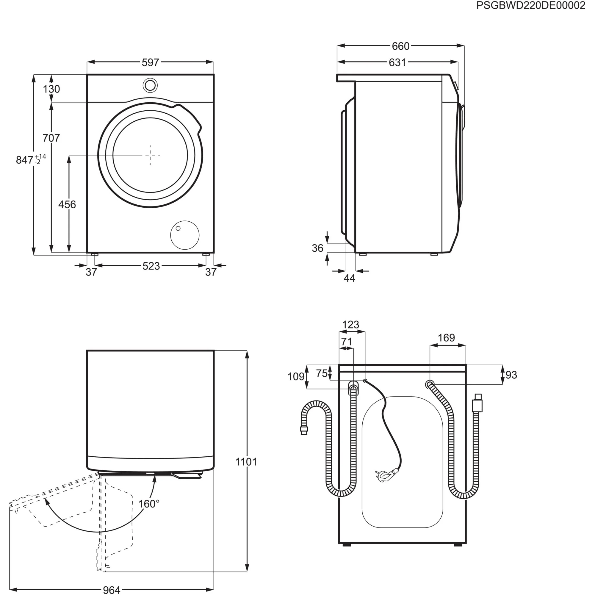 AEG LWR7S65690 Waschtrockner / Serie 7000 mit DualSense / 9 kg Waschen / 5 kg Trocknen / D / energiesparend / Mengenautomatik / Nachlegefunktion / ProSteam - Auffrischfunktion / 1600 U/min - Image 3