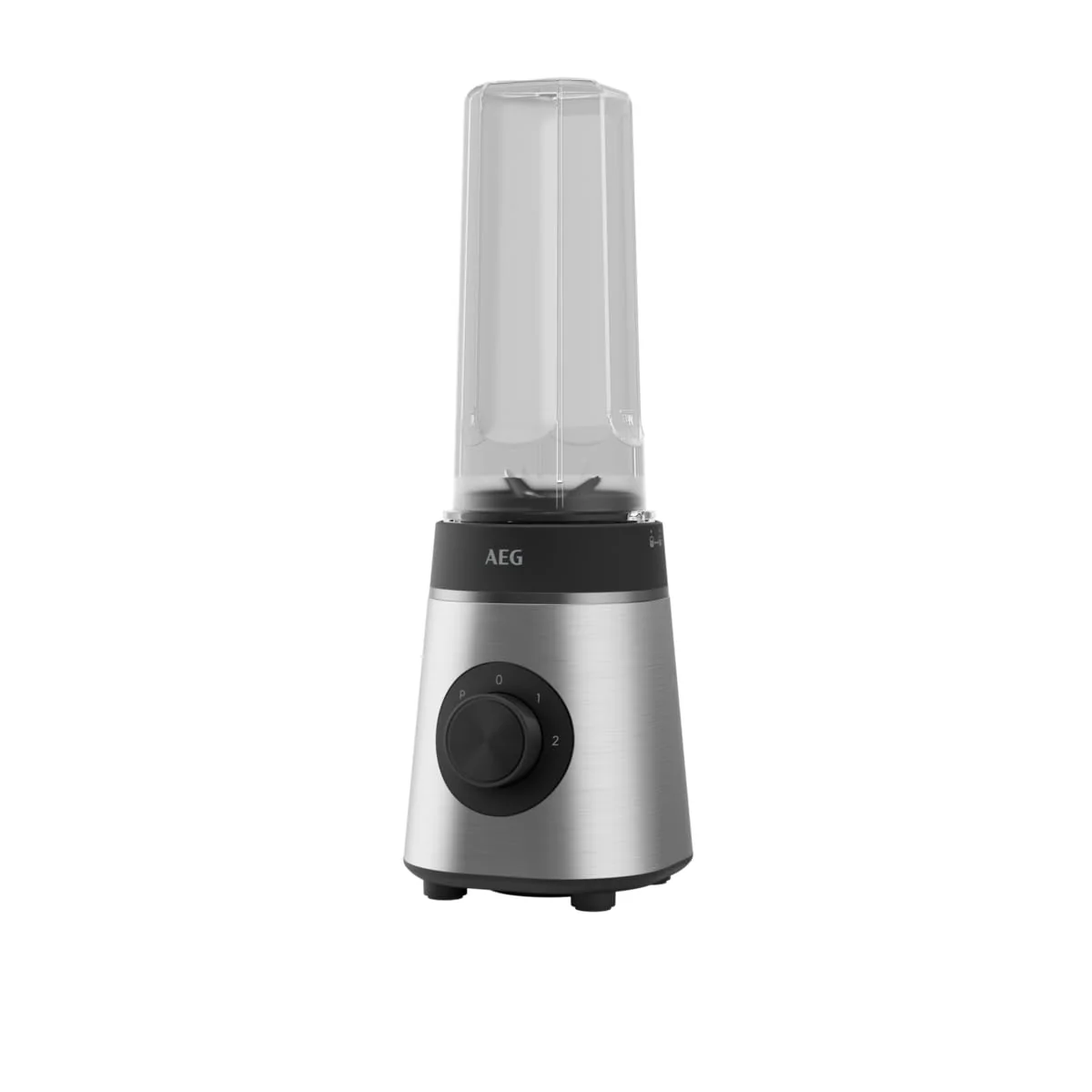 AEG MiniMixer SB4-1-4ST Standmixer / 350 W-Motor / 23.000 U/Min / 2 spülmaschinen- und bruchfeste 600 ml Trinkflaschen / 4-Klingen Messer / Drehregler / BPA-frei / Pulse-Taste / gebürstetes Edelstahl - Image 5