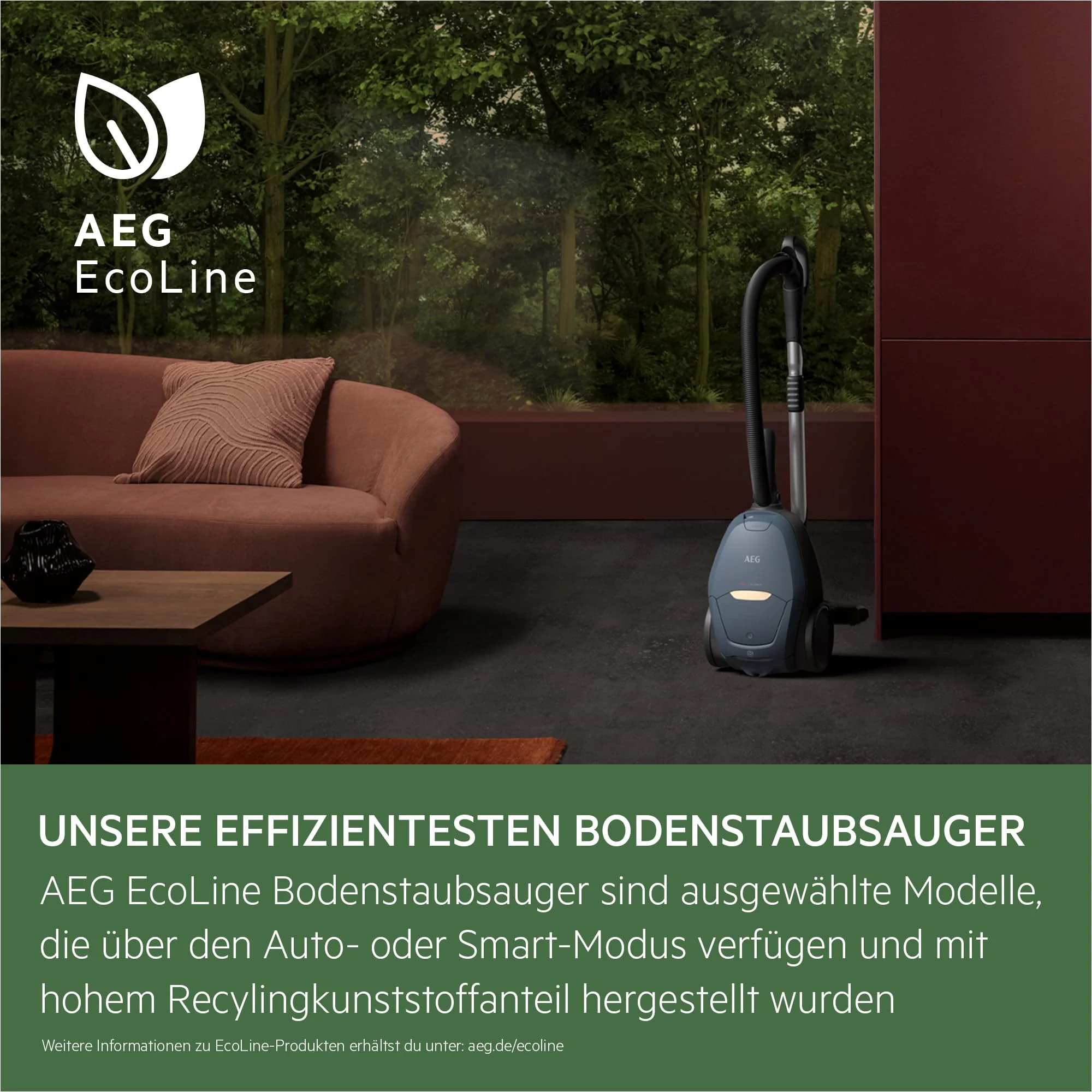 AEG VX82-1-ÖKO Staubsauger / 75% Recyclingmaterial / autom. Saugkraftregulierung / extrem leise auch auf Teppich / Aufnahme von großen + kleinsten Partikeln / langes Kabel / 600W / schwarz - Image 5