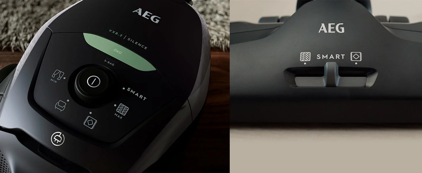 AEG VX82-1-ÖKO Staubsauger / 75% Recyclingmaterial / autom. Saugkraftregulierung / extrem leise auch auf Teppich / Aufnahme von großen + kleinsten Partikeln / langes Kabel / 600W / schwarz - Image 6
