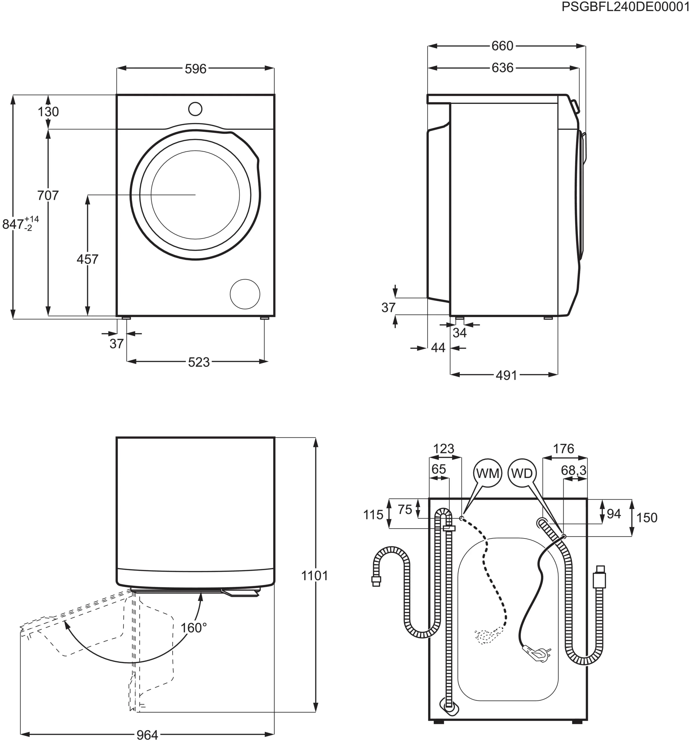 AEG Waschmaschine – Serie 6000 ProSense Mengenautomatik – 9 kg – Leise – Nachlegefunktion – Kindersicherung – Schontrommel – Vollwasserschutz – Leichtbügeln-Option – 1400 U/min – LR6A65490 - Image 11