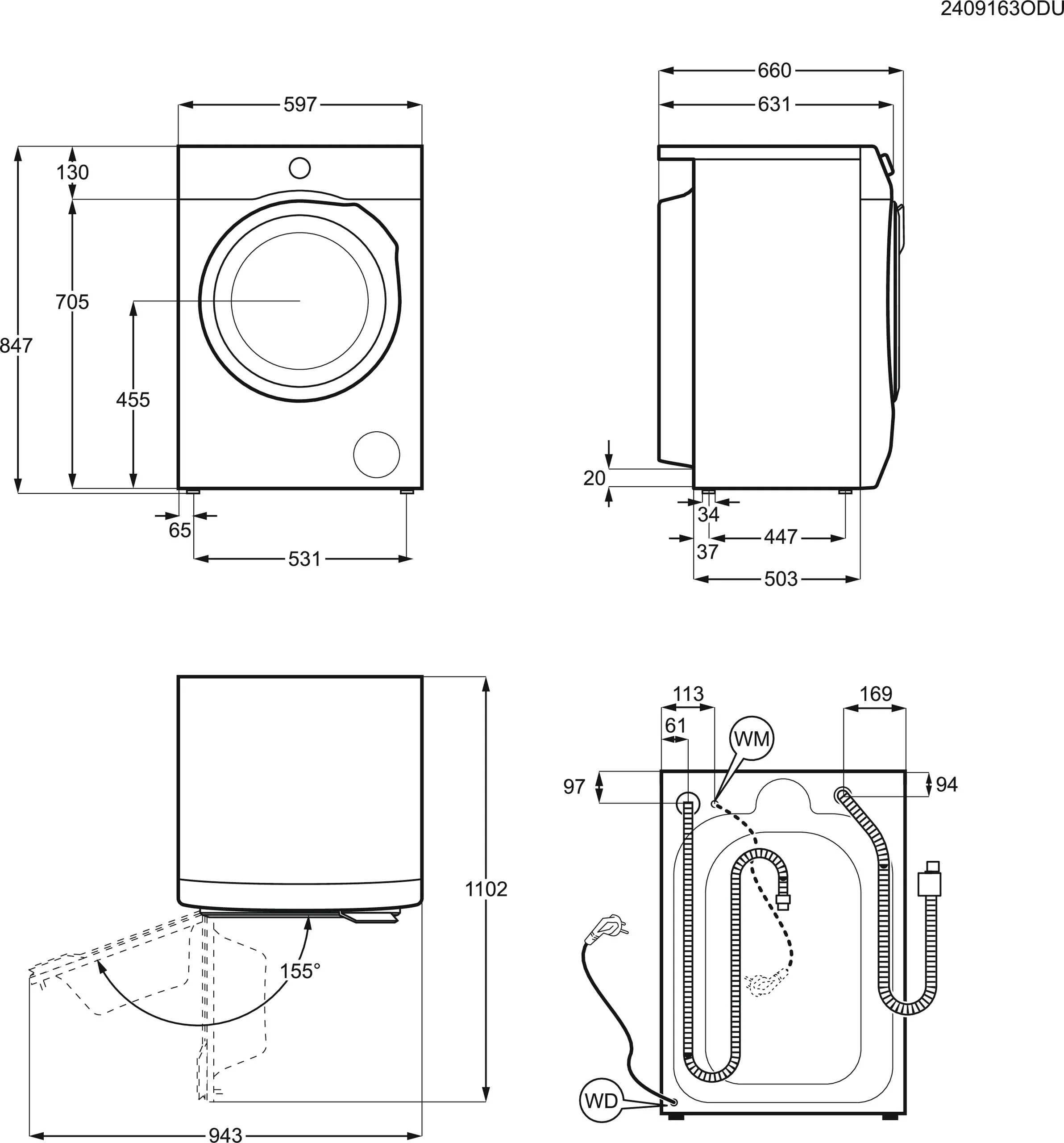 AEG Waschmaschine – Serie 7000 ProSteam Auffrischfunktion mit Dampf statt Waschen – 9 kg – UniversalDose Schublade – Leise – Mengenautomatik – Nachlegefunktion – 1600 U/min – LR7EA75690 - Image 11