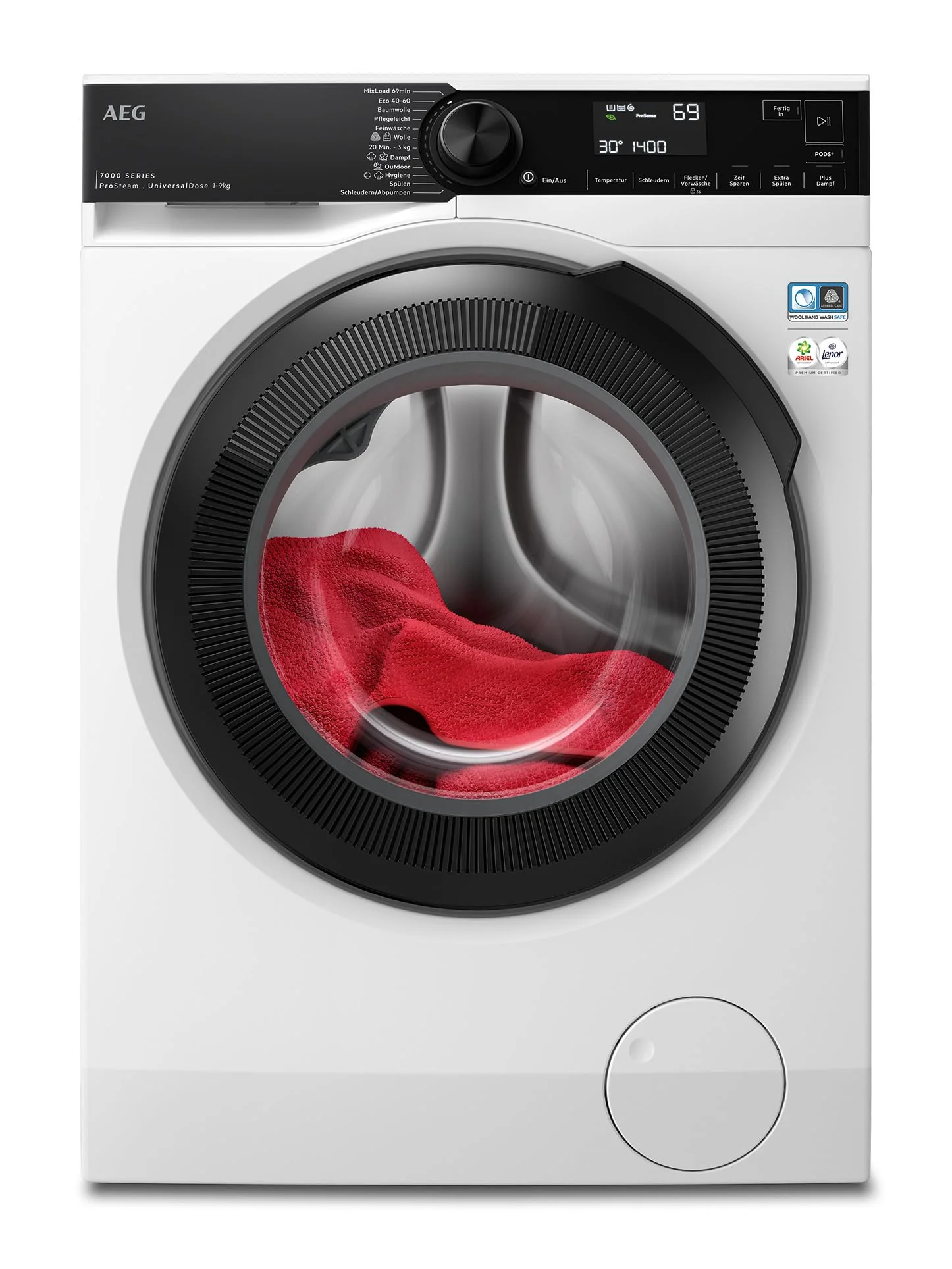 AEG Waschmaschine – Serie 7000 ProSteam Auffrischfunktion mit Dampf statt Waschen – 9 kg – UniversalDose Schublade – Leise – Mengenautomatik – Nachlegefunktion – 1600 U/min – LR7EA75690 - Image 8