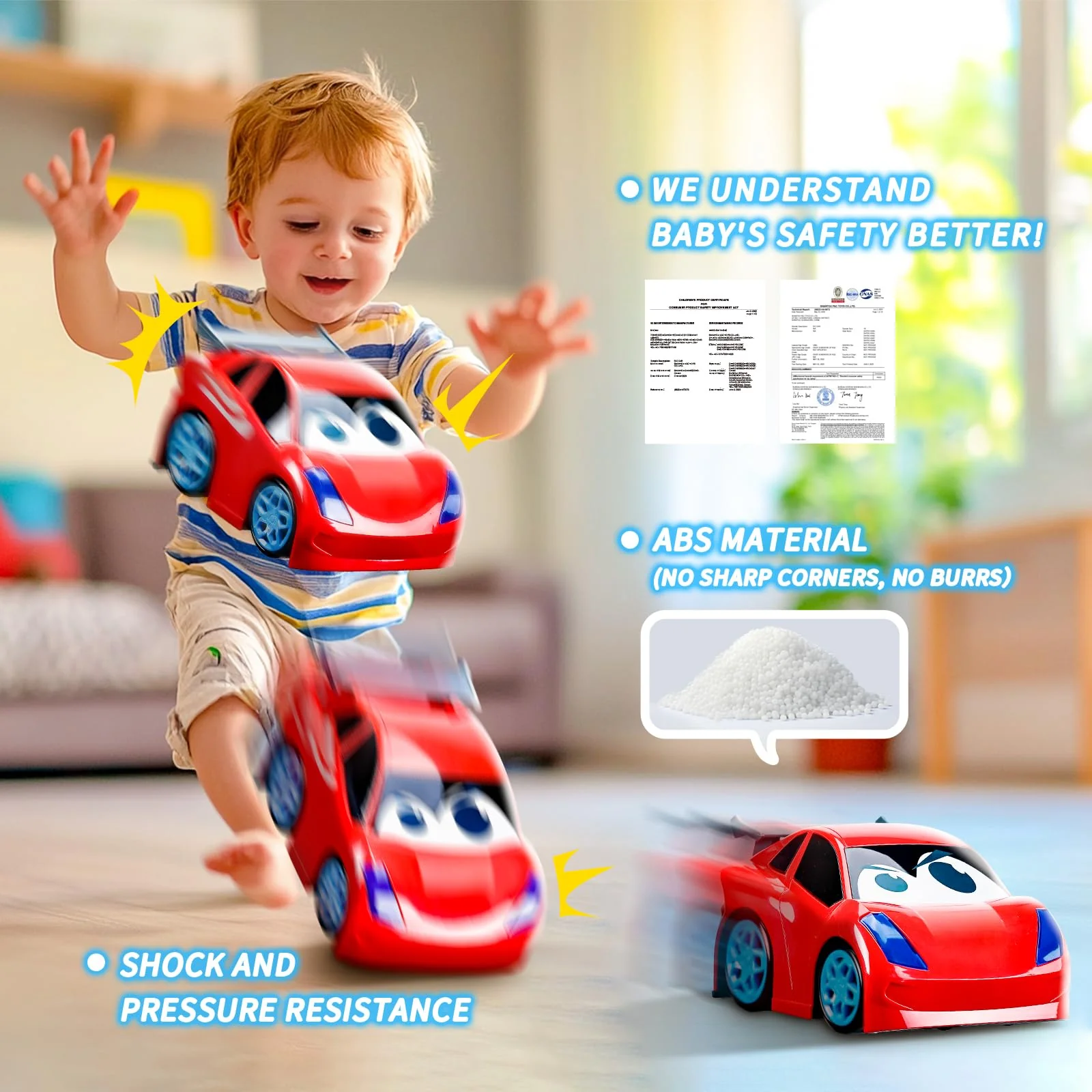 AEROQUEST Ferngesteuertes Auto ab 2 3 Jahre,Das erste RC Cartoon Auto mit Lichtern und Geräuschen Kleinkinder Spielzeug für Junge ab 2 3 Jahren Geburtstags Halloween Weihnachts Neujahr Geschenk - Image 5