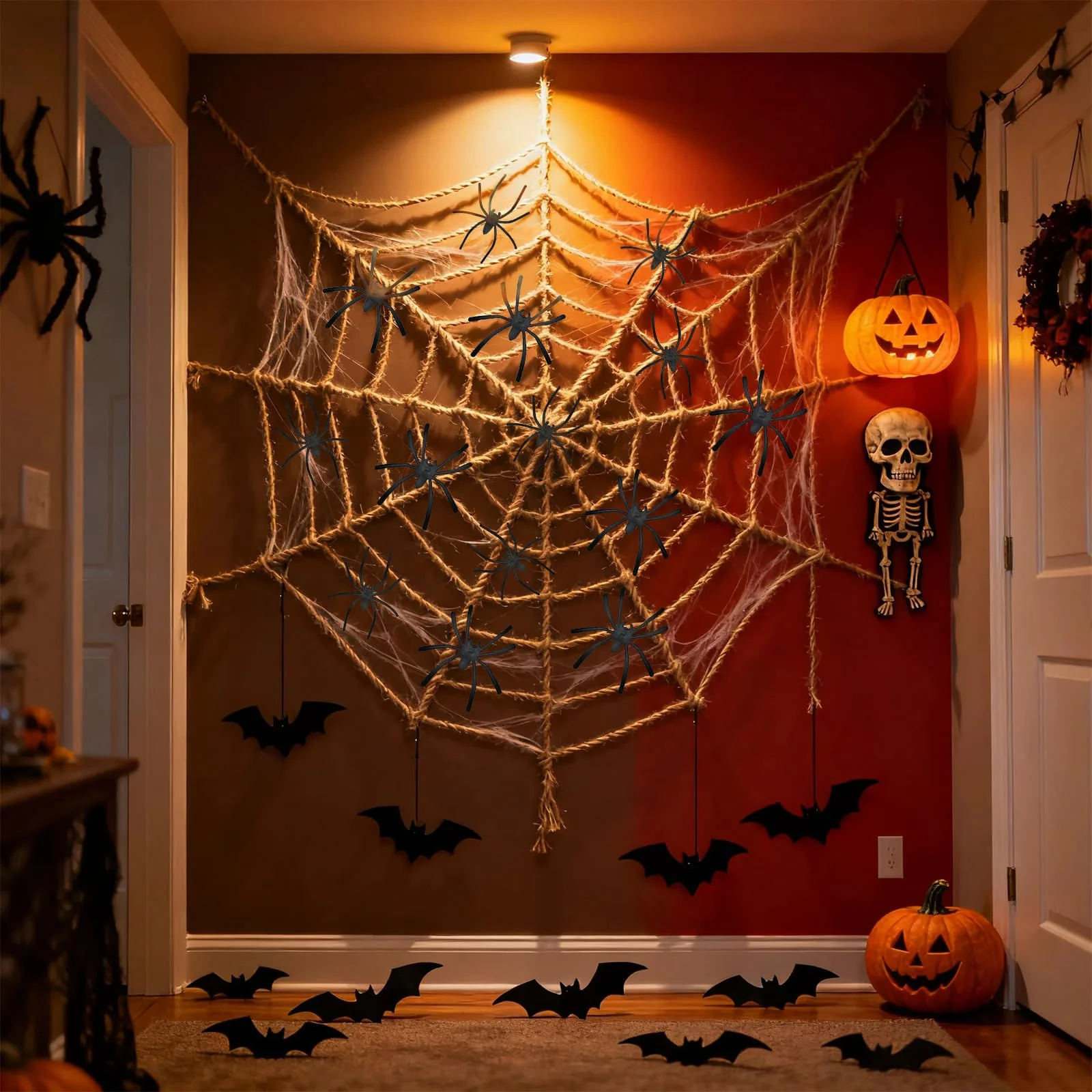 Affivia 2 Größen Plastik Spinnen Halloween Deko 3,5-5cm, 50 Stück Spinne Deko, Plastikspinne Klein, Grusel Plastikspinnen Halloween Streudeko Tischdeko, Scherzartikel Fake Spinnen für Helloween Party - Image 5