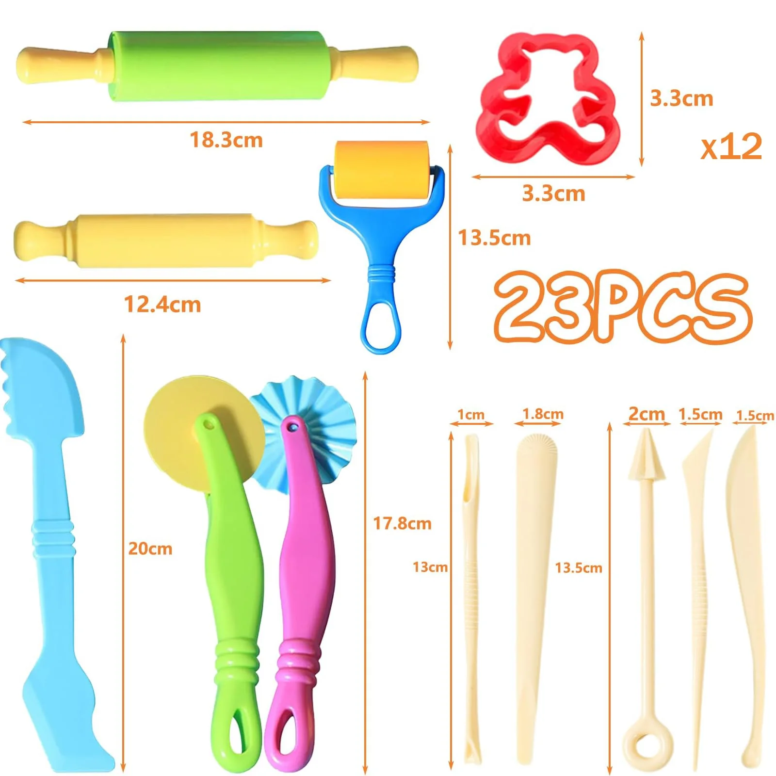 Agogue 23-teiliges Kneten-Werkzeug für Kinder mit Knetmasse und Zubehör - Image 6