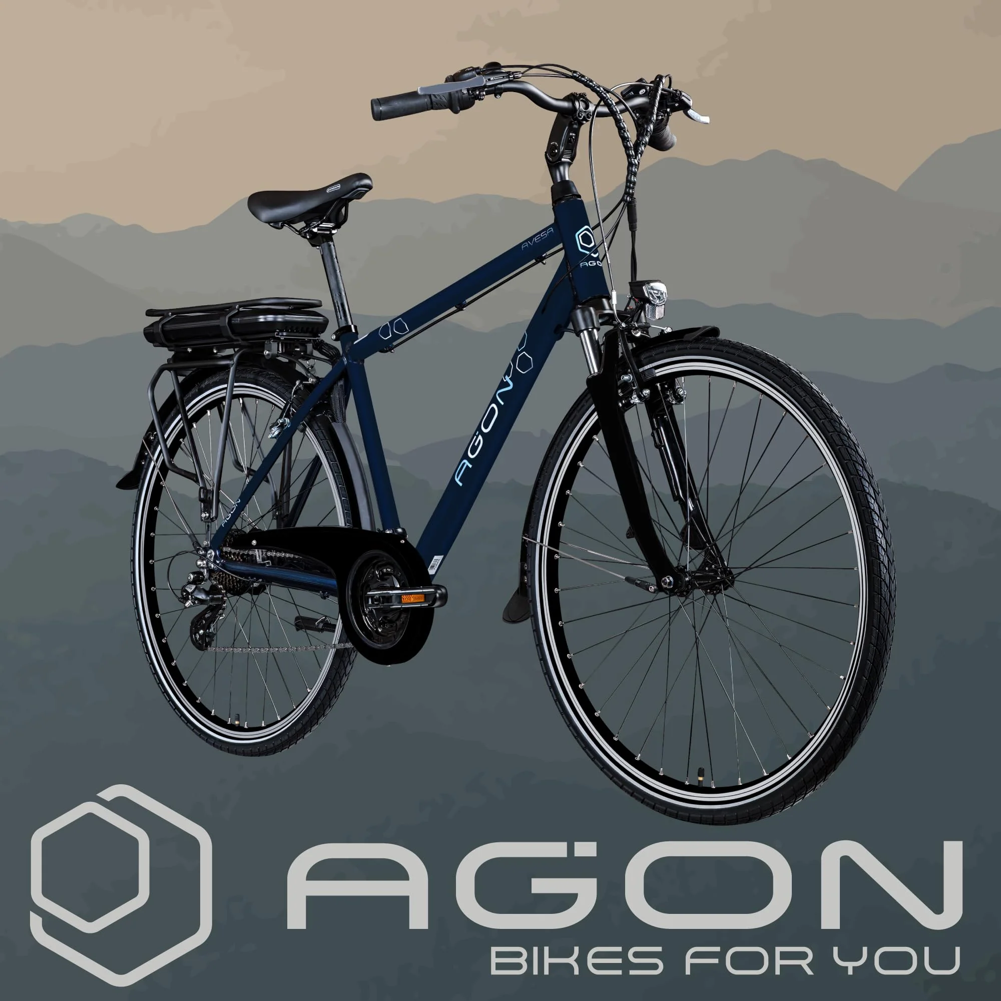 AGON Avesa E Bike Trekkingbike Herren oder Damen 28 Zoll 155-185 cm Pedelec Elektrofahrrad mit Ananda Motor 25 km/h (dunkelblau, 48 cm) - Image 2