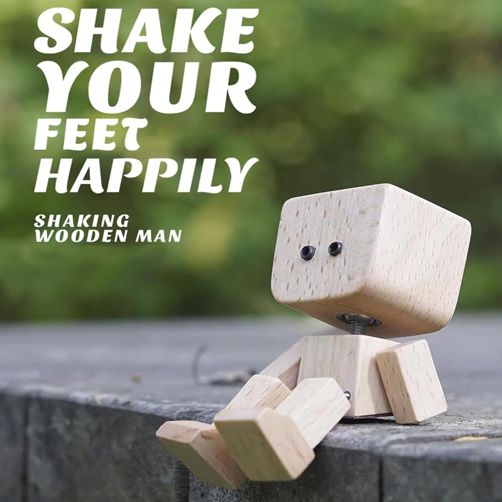 AIDODIA Wackelnder Holzman- Holzfigur WackelfüßE, Holz Wackelfigur - Holzfigur Auto, WackelmäNnchen Holz Mit 12 Magnetischen GesichtsausdrüCken, Holzfigurs Beweglich -Wackel-Auto-Ornament (2 PCS) - Image 3