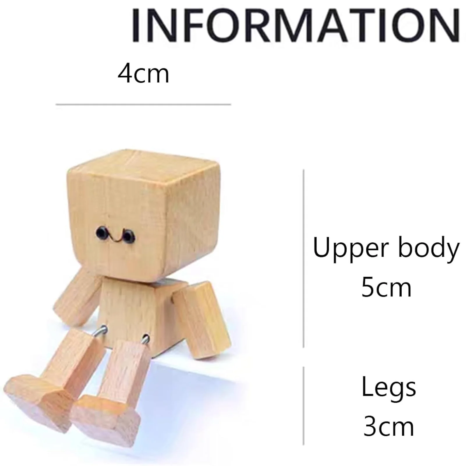 AIDODIA Wackelnder Holzman- Holzfigur WackelfüßE, Holz Wackelfigur - Holzfigur Auto, WackelmäNnchen Holz Mit 12 Magnetischen GesichtsausdrüCken, Holzfigurs Beweglich -Wackel-Auto-Ornament (2 PCS) - Image 8